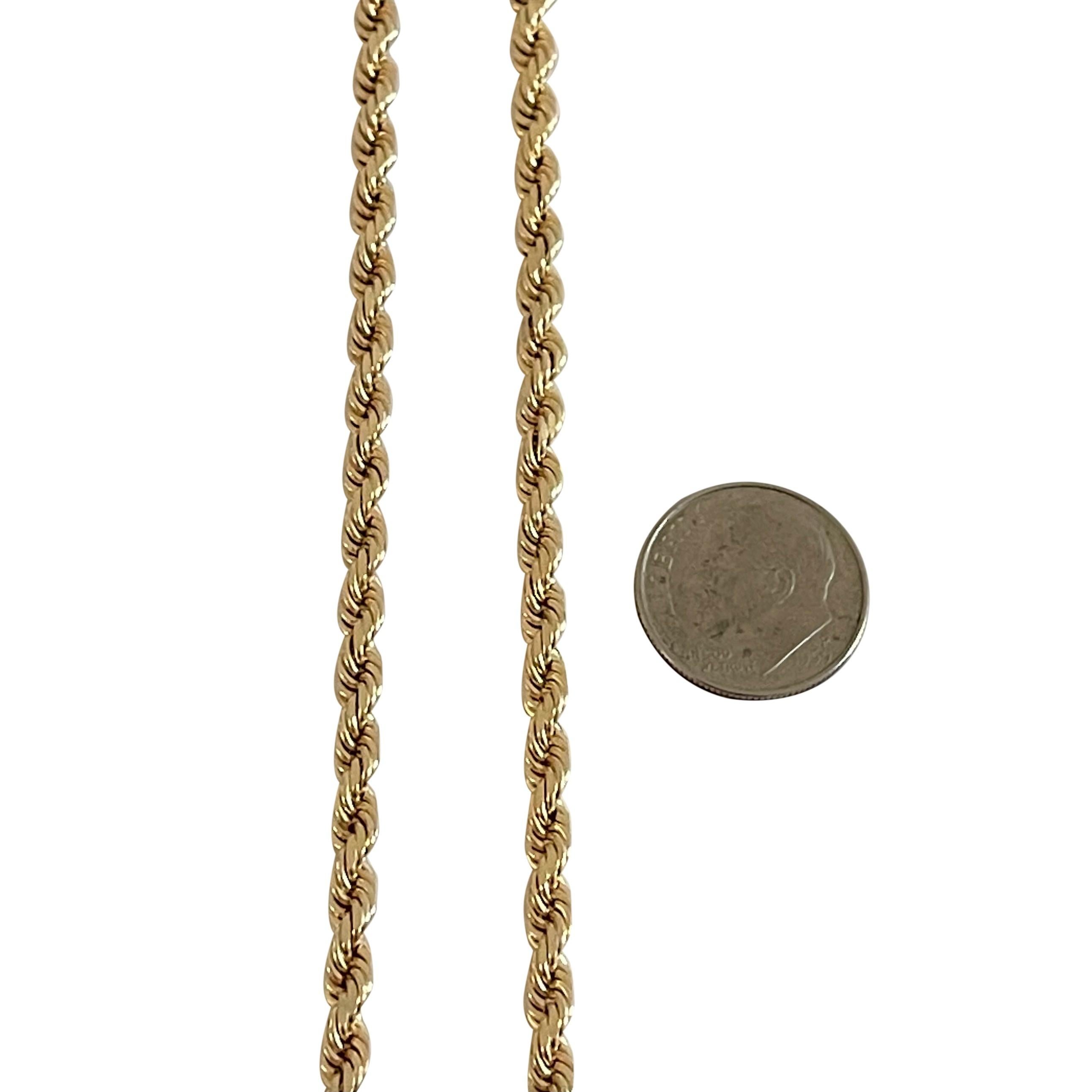 Heavy Diamond Cut Rope Chain Necklace 