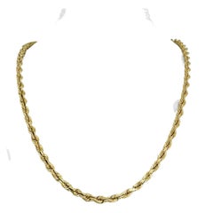 14 Karat Gelbgold Massiv schwere Diamantschliff Seil Kette Halskette Peru
