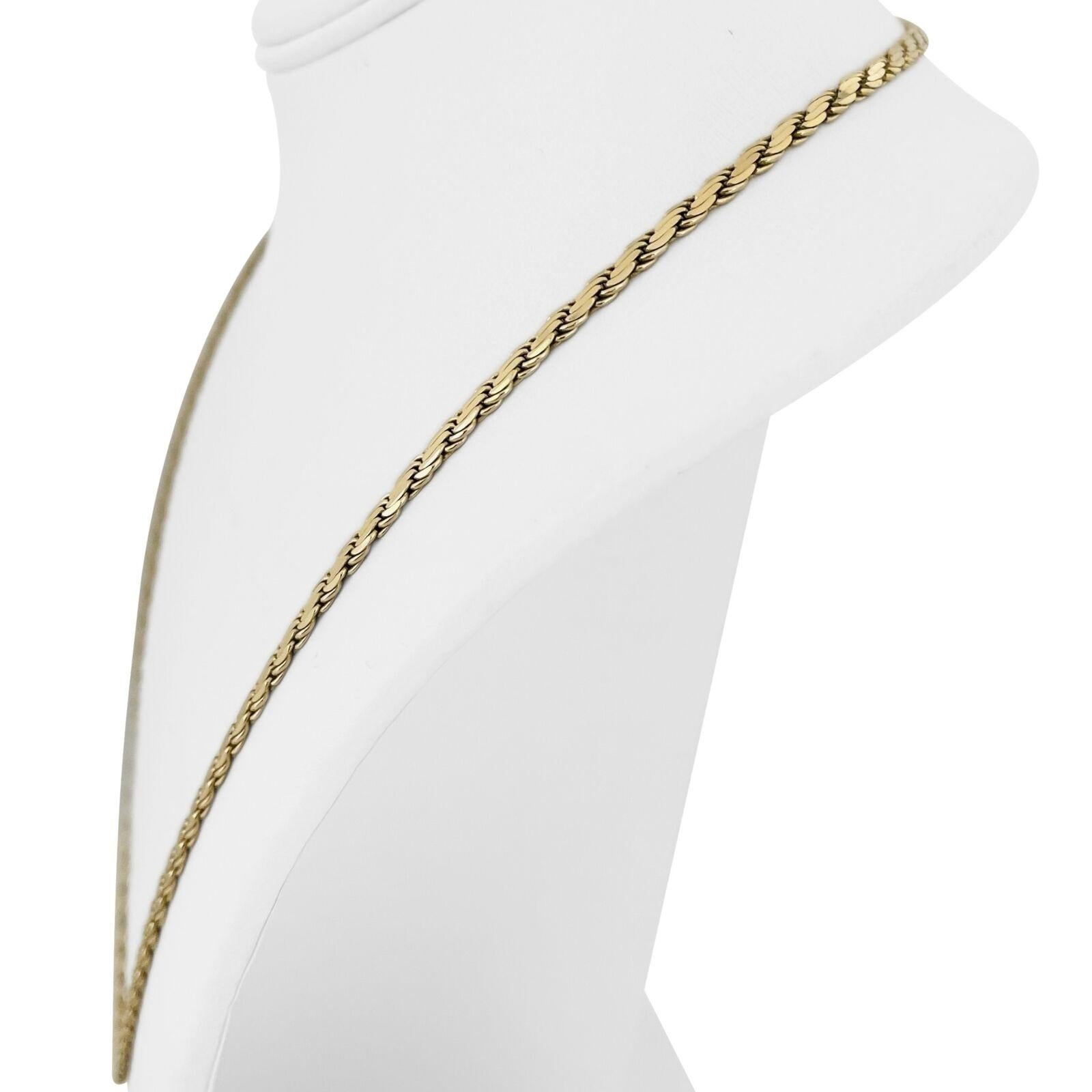 14k Gelbgold 22,7g solide schwere 3,2mm abgeflachte Seilkette Halskette Italien 24