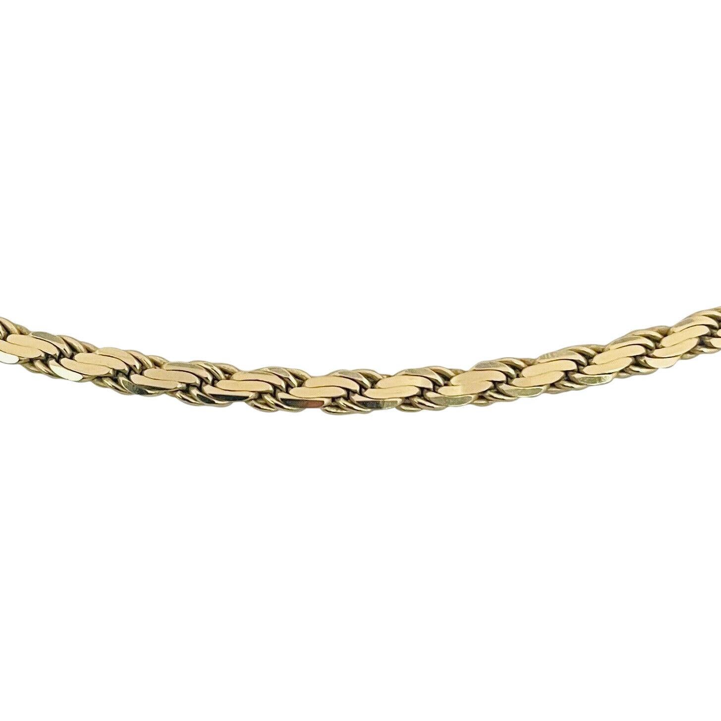 Halskette aus 14 Karat Gelbgold mit massivem, schwerem, abgeflachten Seil, Italien im Zustand „Gut“ in Guilford, CT