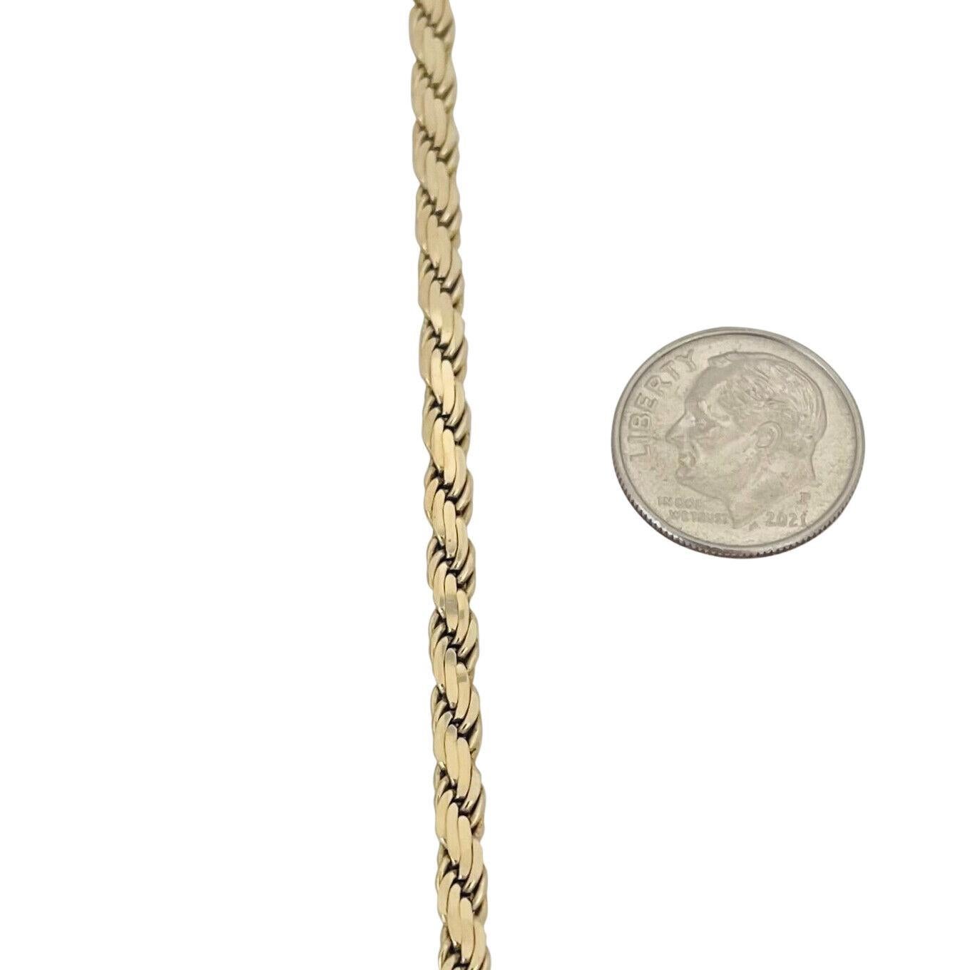 Halskette aus 14 Karat Gelbgold mit massivem, schwerem, abgeflachten Seil, Italien 1