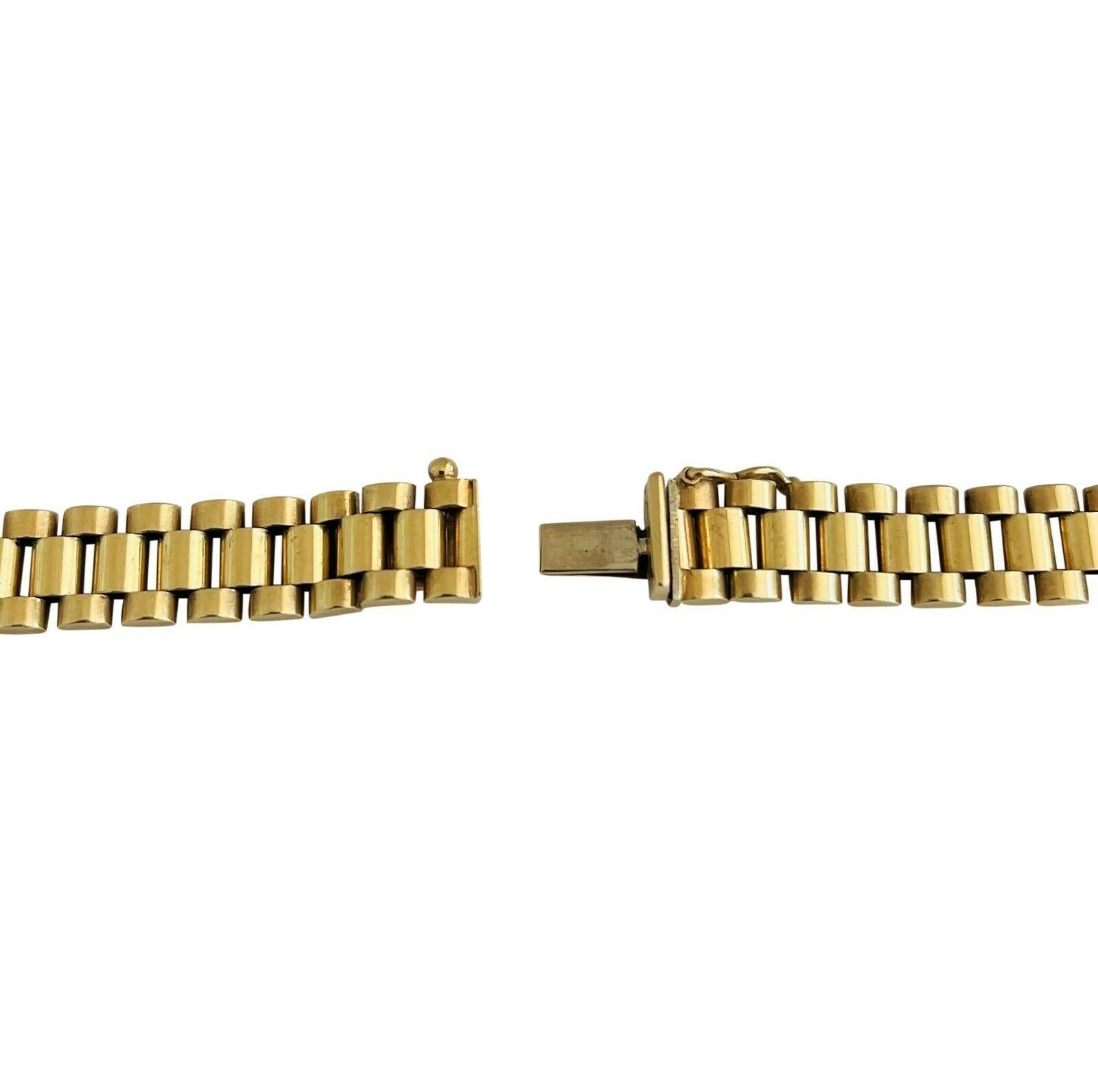 14 Karat Yellow Gold Solid Heavy Graduated Presidential Link Necklace Italy In Good Condition In Guilford, CT