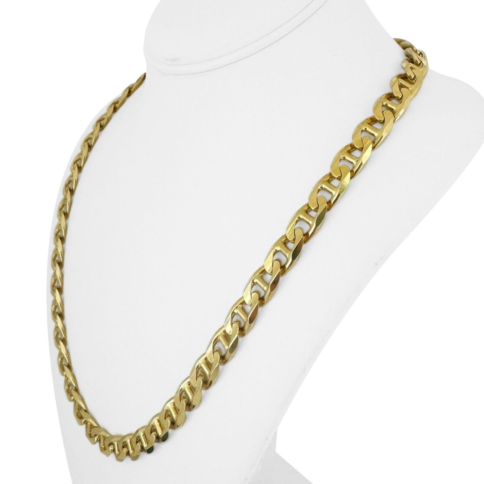 14k Gelbgold 89,5g solide schwere 9mm Gucci Link Kette Halskette Italien 23
