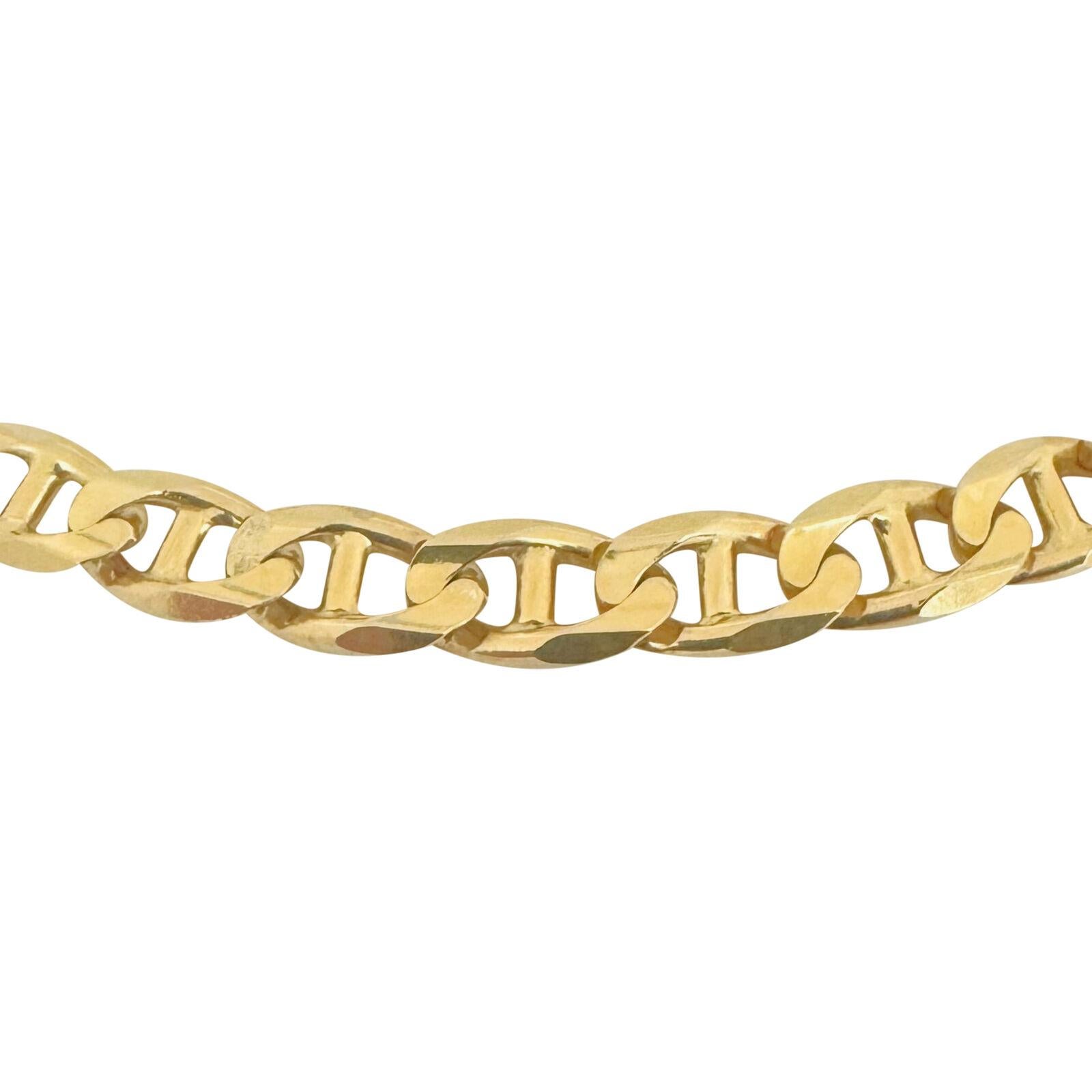 14 Karat Gelbgold massive schwere Gucci Gliederkette Halskette Italien im Zustand „Gut“ in Guilford, CT