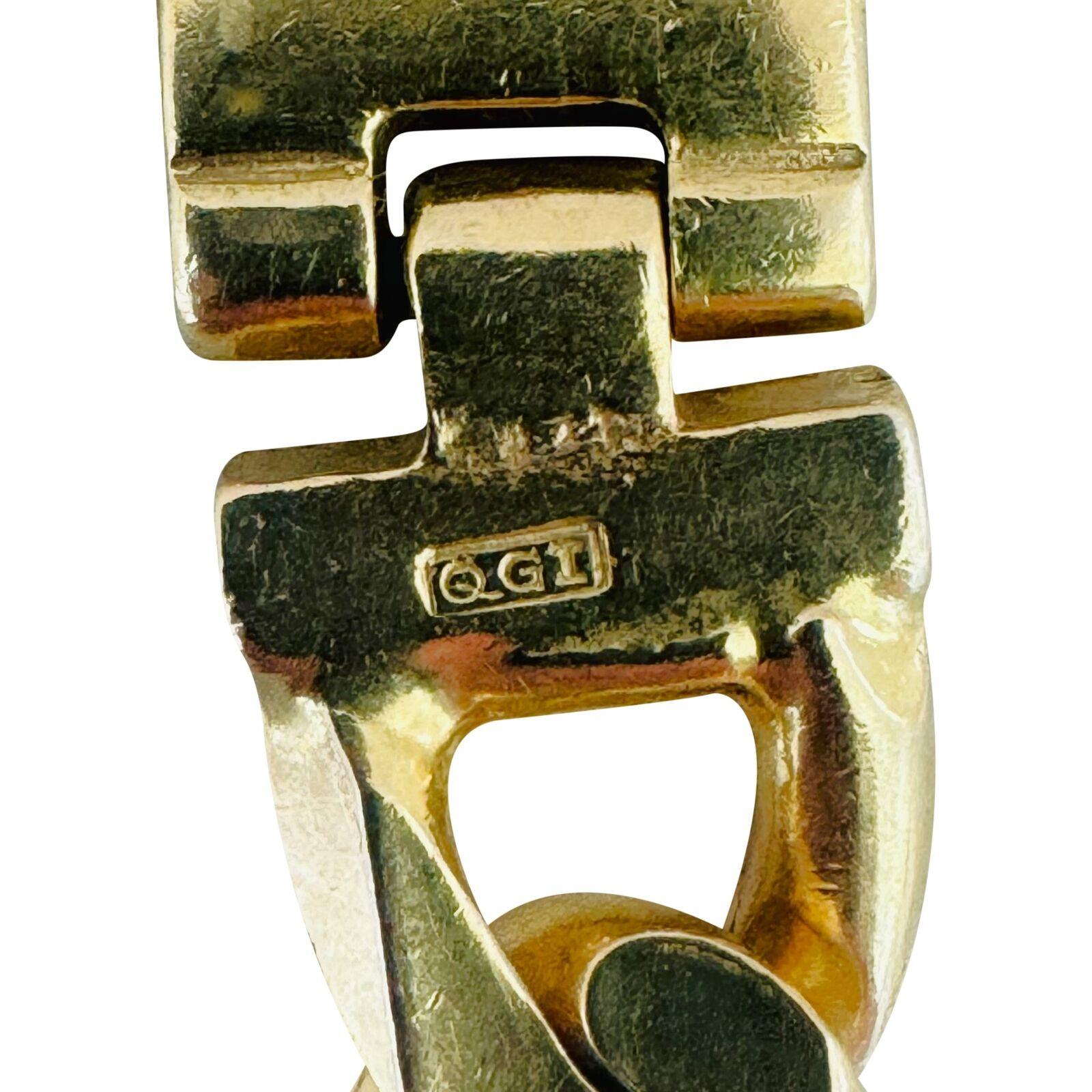 14 Karat Gelbgold massive schwere Gucci Gliederkette Halskette Italien 4