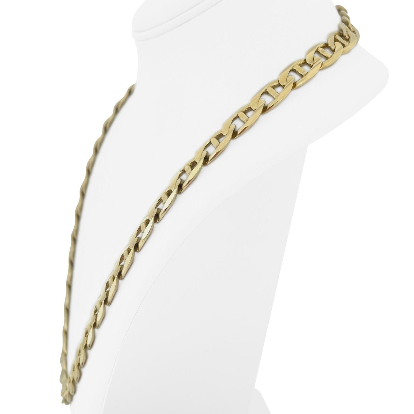 14k Gelbgold 80g solide schwere 9,5mm Mariner Gucci Link Kette Halskette 24
