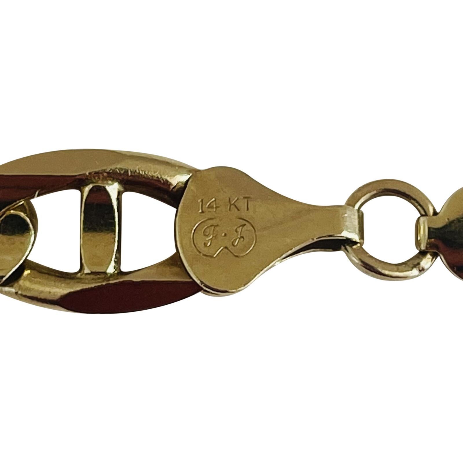 14 Karat Gelbgold massive schwere Mariner Gucci Gliederkette Halskette 3