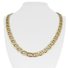 14 Karat Gelbgold massive schwere Mariner Gucci Gliederkette Halskette