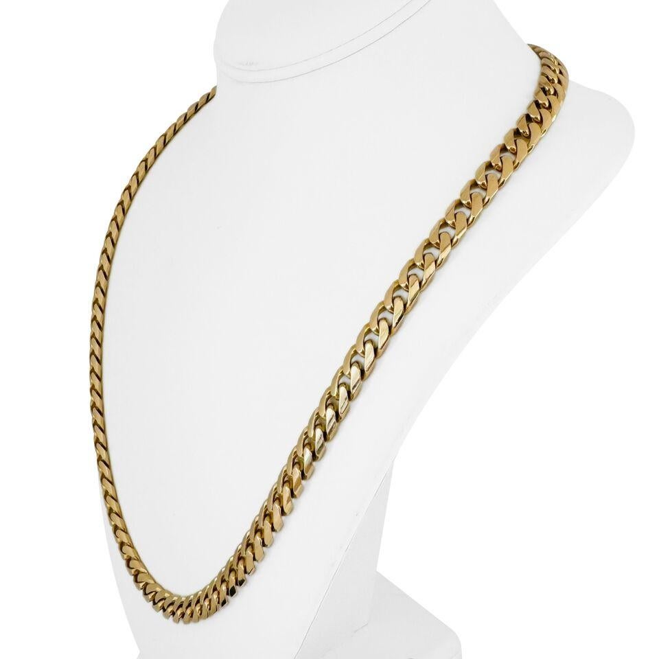14 Karat Yellow Gold Solid Heavy Men's Cuban Curb Link Chain Necklace 5