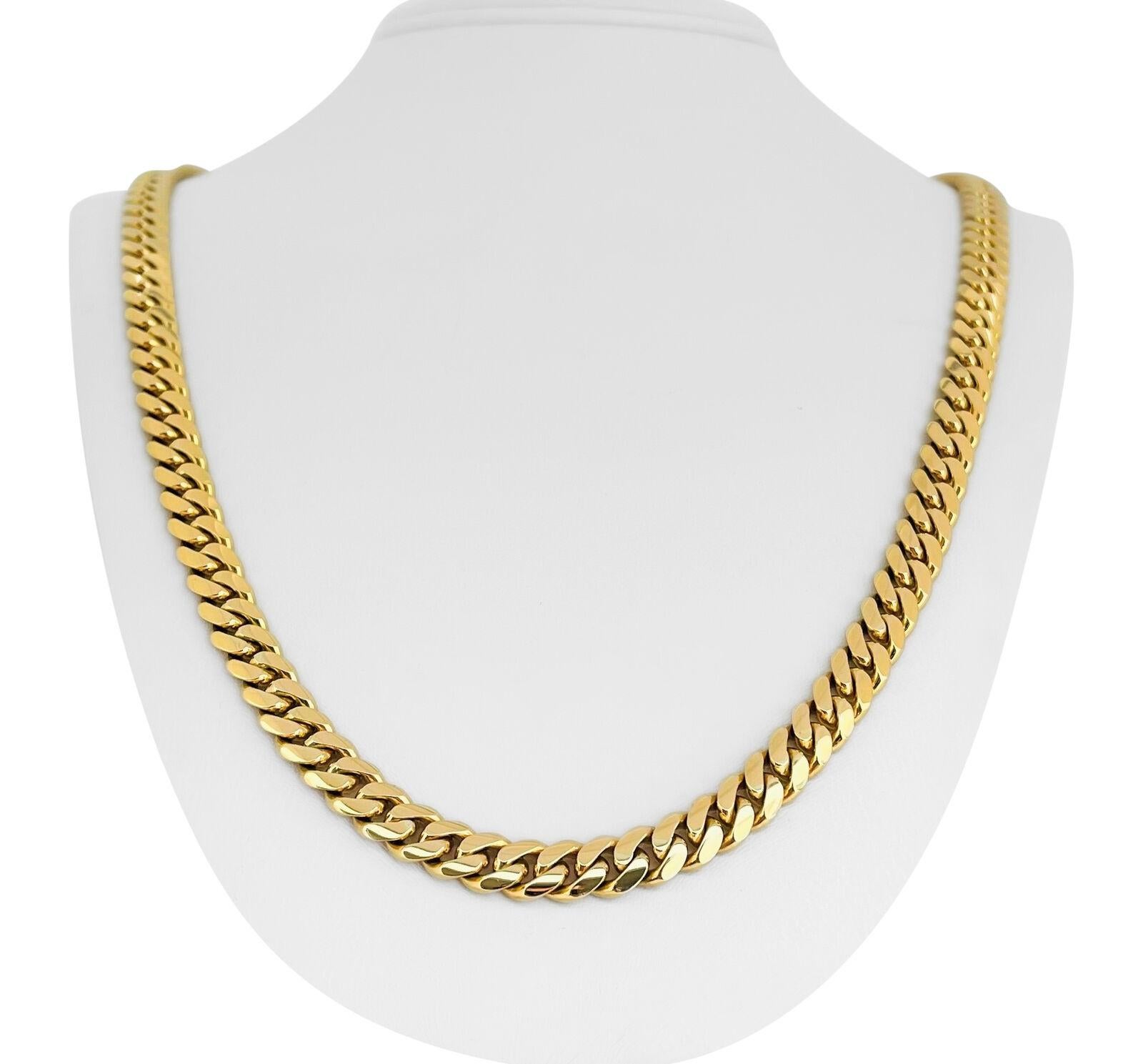 14 Karat Yellow Gold Solid Heavy Men's Cuban Curb Link Chain Necklace 3