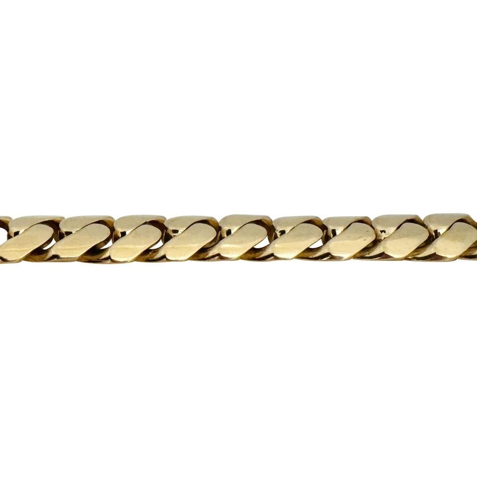 14 Karat Yellow Gold Solid Heavy Men's Cuban Link Chain Necklace  In Good Condition In Guilford, CT