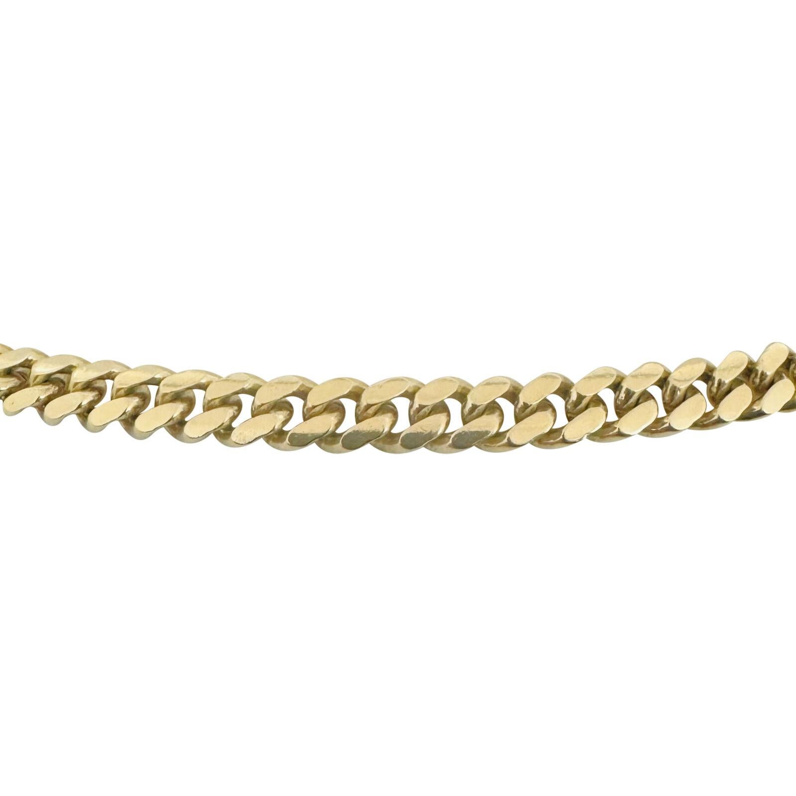 14 Karat Yellow Gold Solid Heavy Men's Cuban Link Chain Necklace  In Good Condition For Sale In Guilford, CT