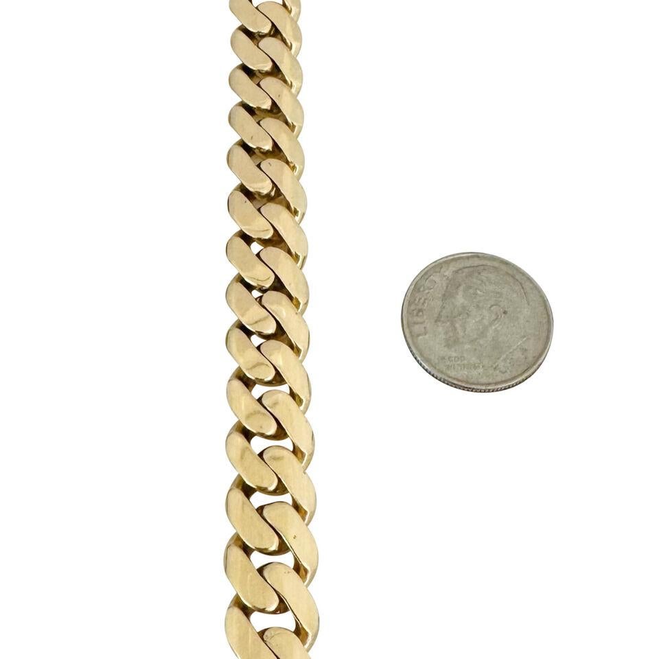 14 Karat Yellow Gold Solid Heavy Men's Cuban Link Chain Necklace  1