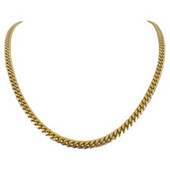 14 Karat Yellow Gold Solid Heavy Men's Cuban Link Chain Necklace (Collier à maillons cubains pour hommes) 