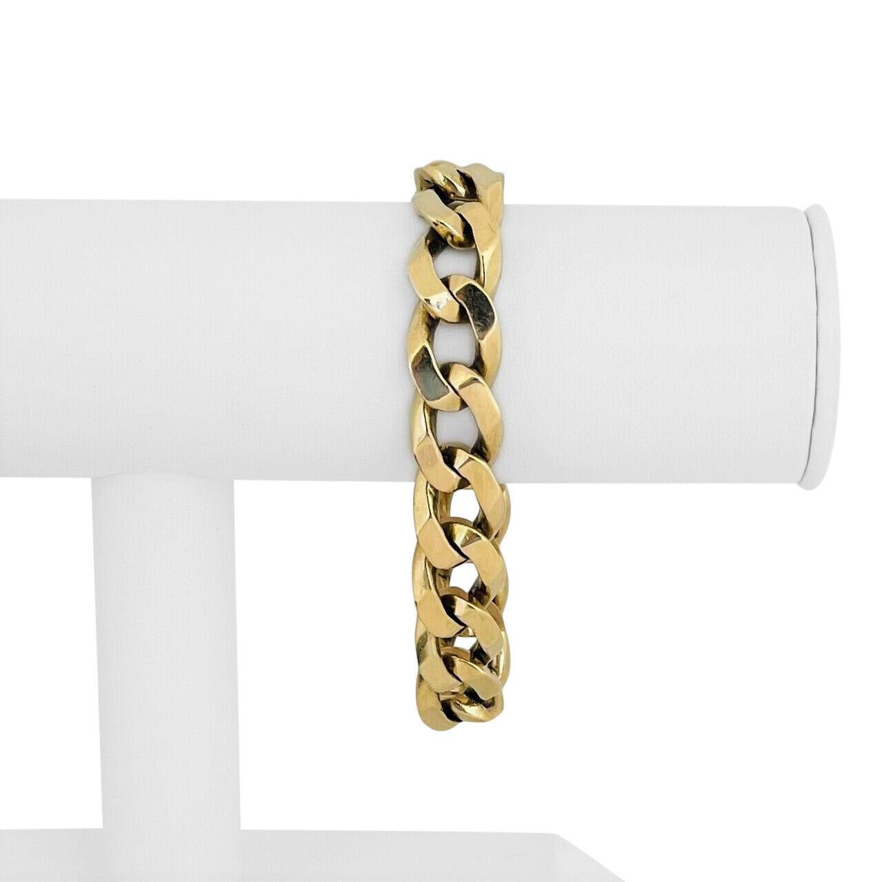 14k Yellow Gold 79.8g Solid Heavy 12.5mm Men's Curb Link Bracelet 8