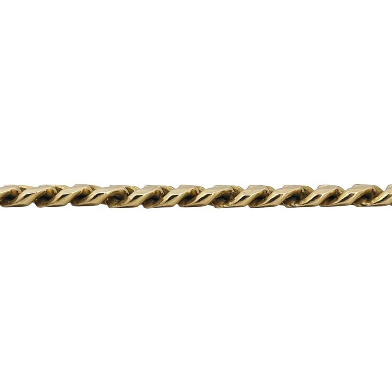 14 Karat Yellow Gold Solid Heavy Men's Curb Link Bracelet In Good Condition For Sale In Brandford, CT