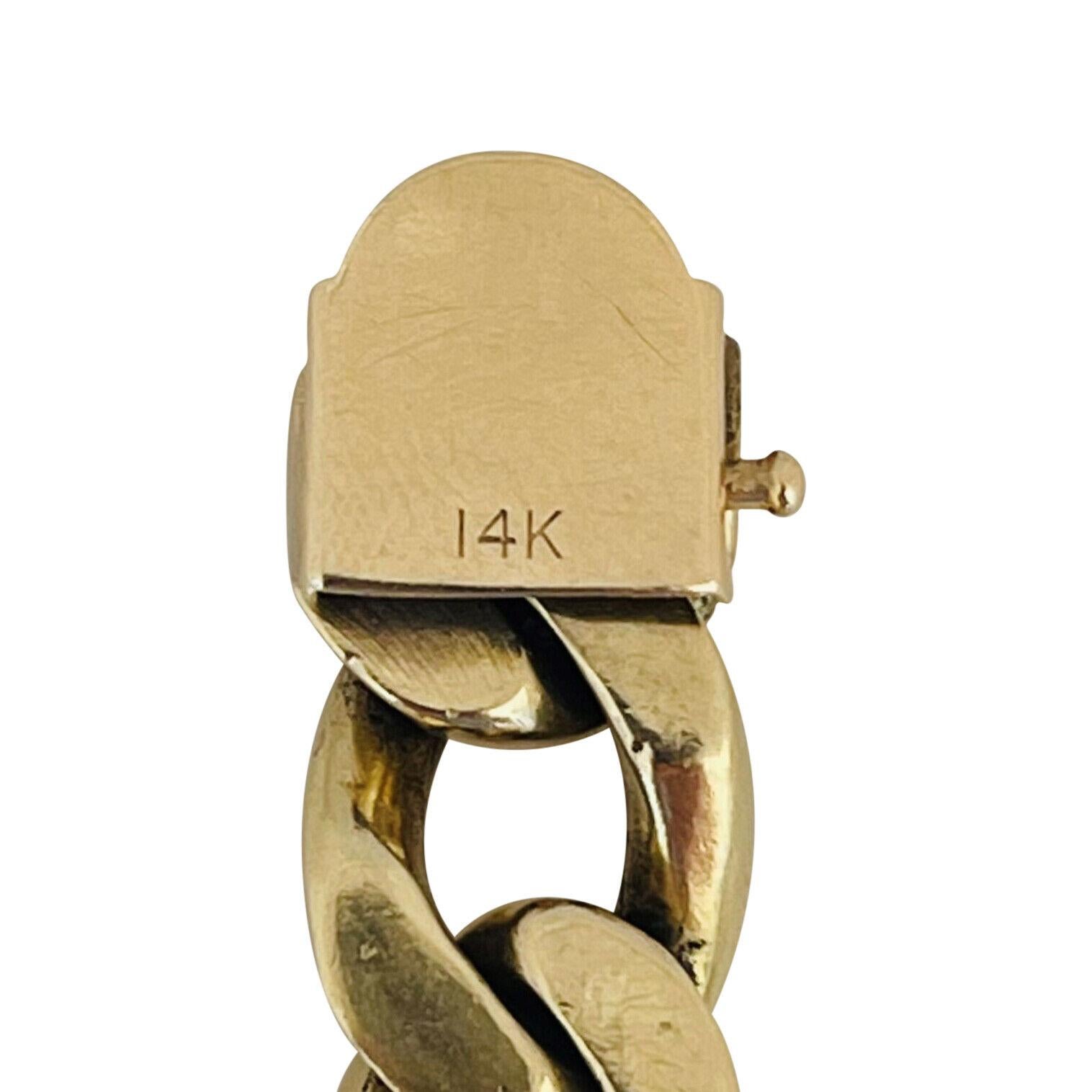 14 Karat Yellow Gold Solid Heavy Men's Curb Link Bracelet 3