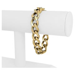 14 Karat Yellow Gold Solid Heavy Men's Curb Link Bracelet