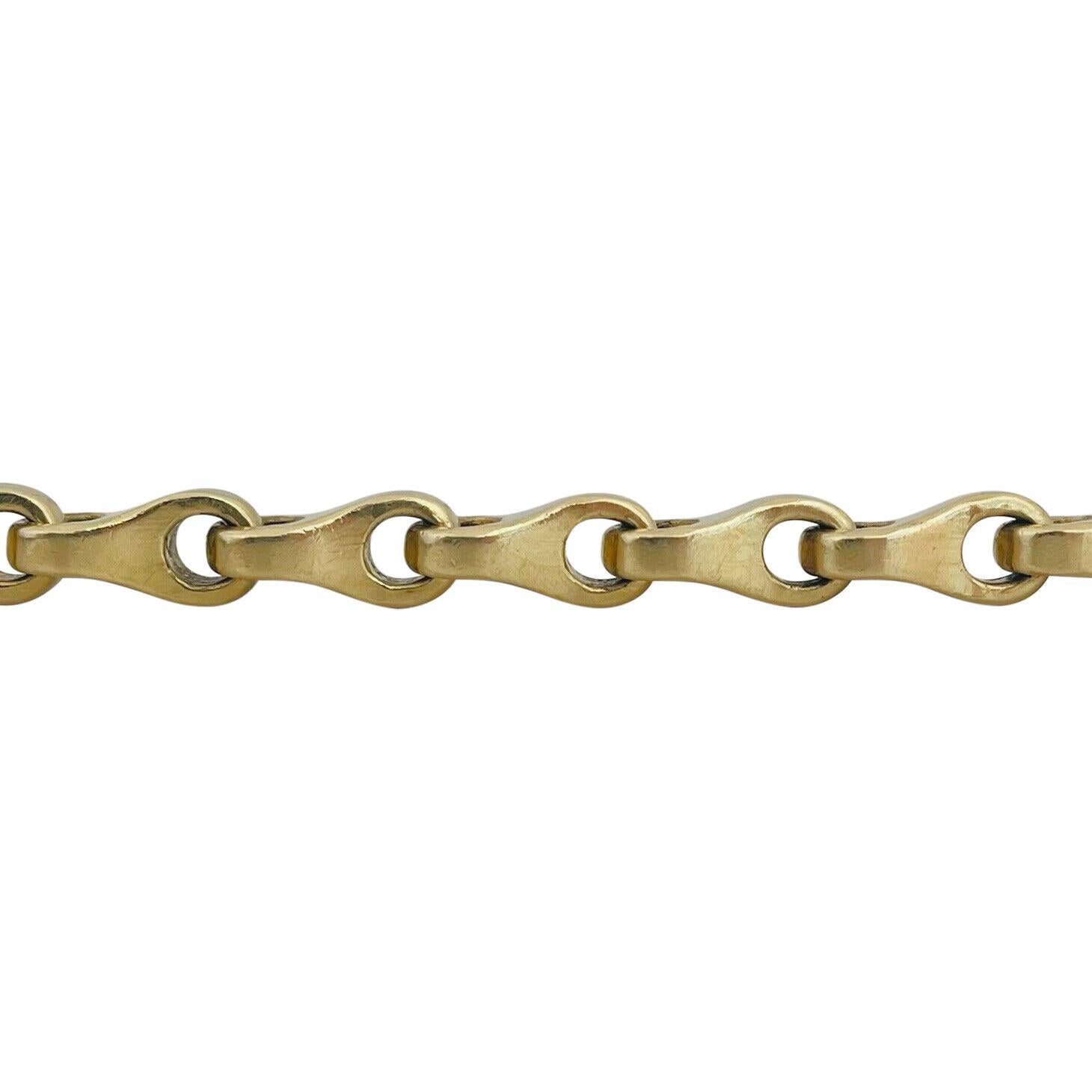 14 Karat Yellow Gold Solid Heavy Men's Fancy Link Bracelet In Good Condition In Guilford, CT