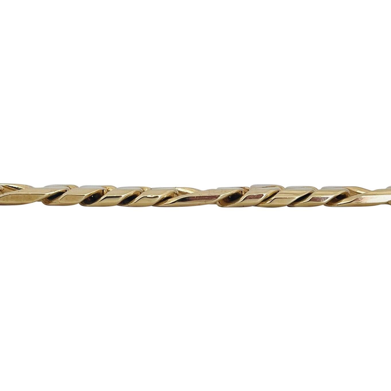 14 Karat Gelbgold Massives, schweres Herren-Gliederarmband mit Hahnentritt im Zustand „Gut“ in Guilford, CT