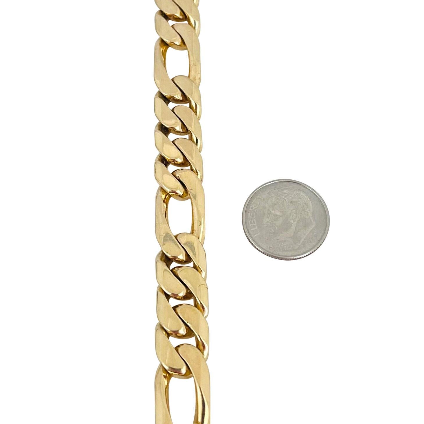 14 Karat Gelbgold Massives, schweres Herren-Gliederarmband mit Hahnentritt 1