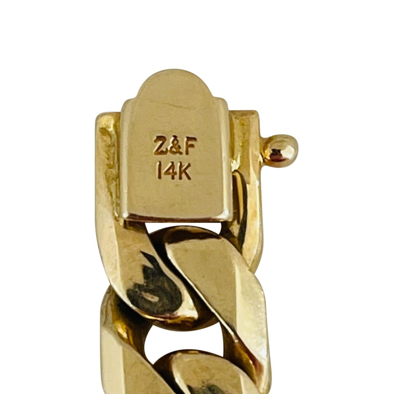 14 Karat Gelbgold Massives, schweres Herren-Gliederarmband mit Hahnentritt 3