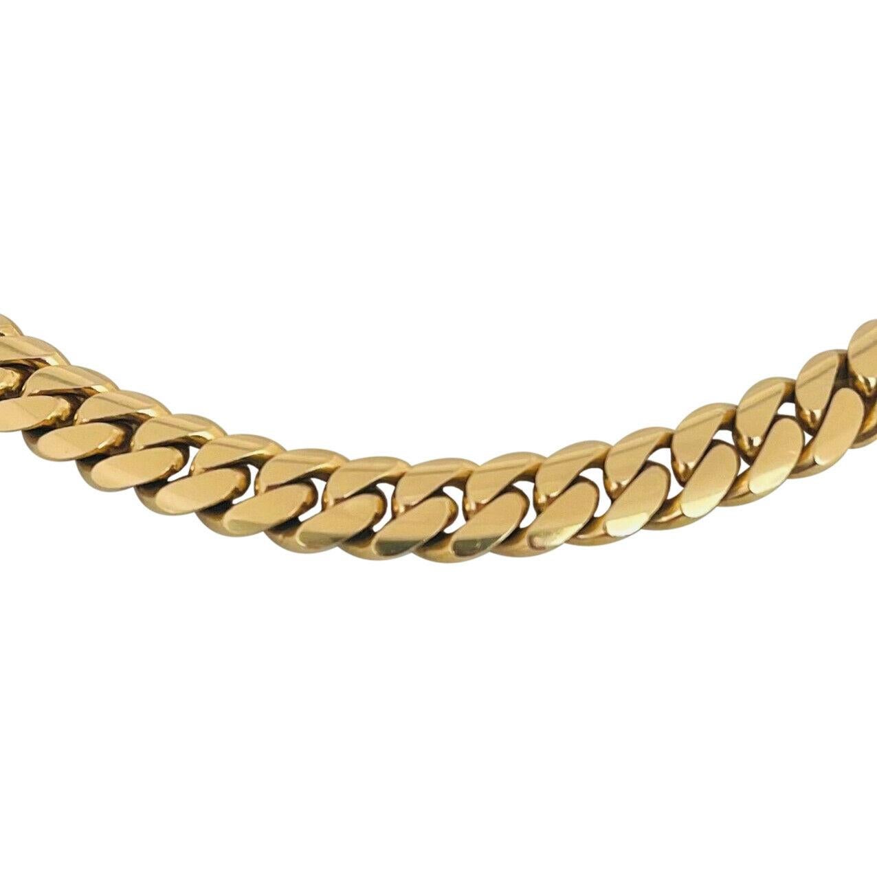 14 Karat Gelbgold Massiv schwere Miami Cuban Curb Link Kette Halskette im Zustand „Gut“ in Guilford, CT