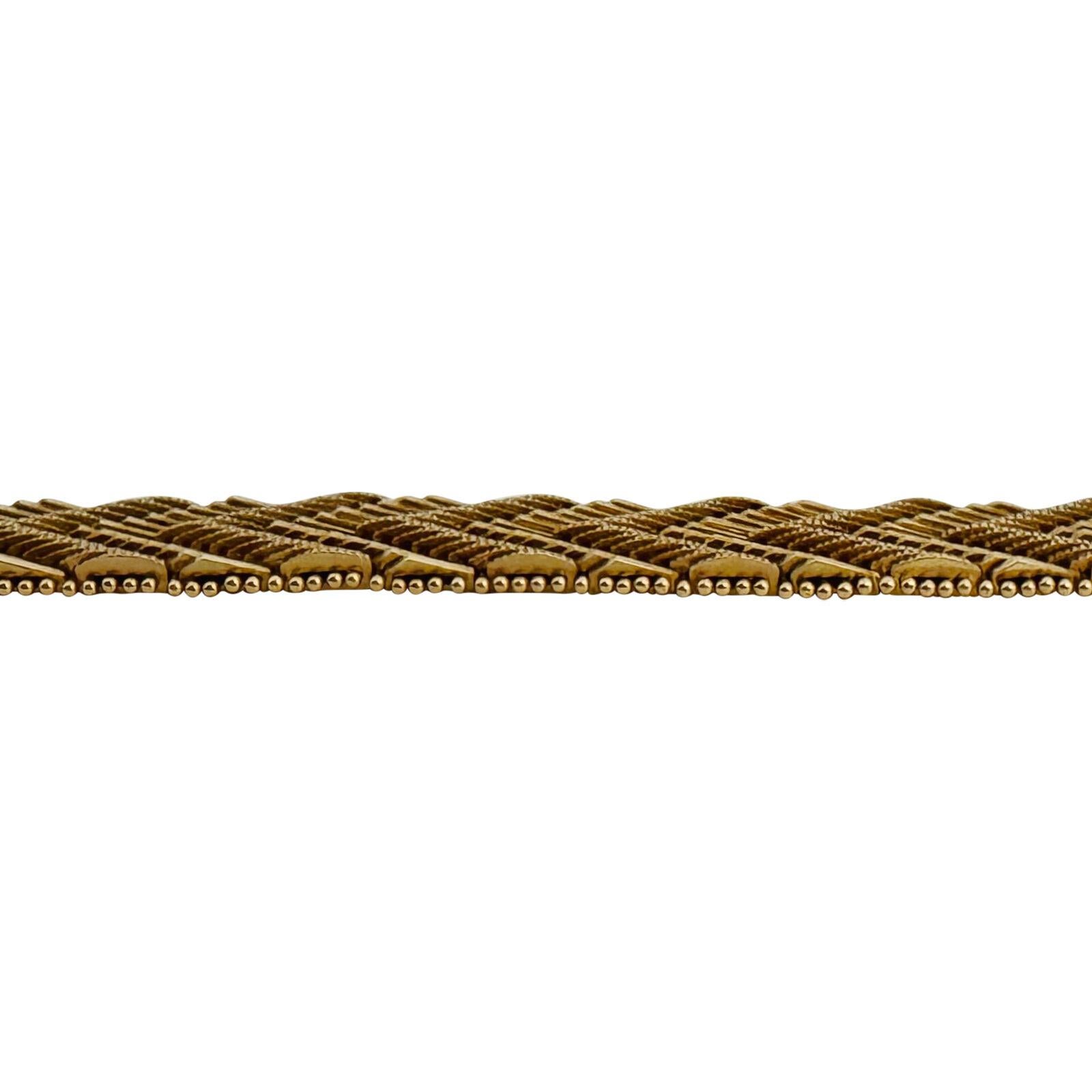 14 Karat Gelbgold Massives, schweres Chevron-Gliederarmband mit Spiegeln im Zustand „Gut“ in Guilford, CT