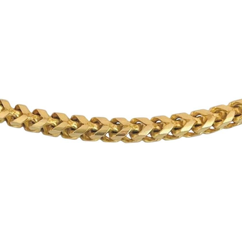 14 Karat Gelbgold Massives, schweres, quadratisches Franco-Gliedercollier im Zustand „Gut“ in Guilford, CT