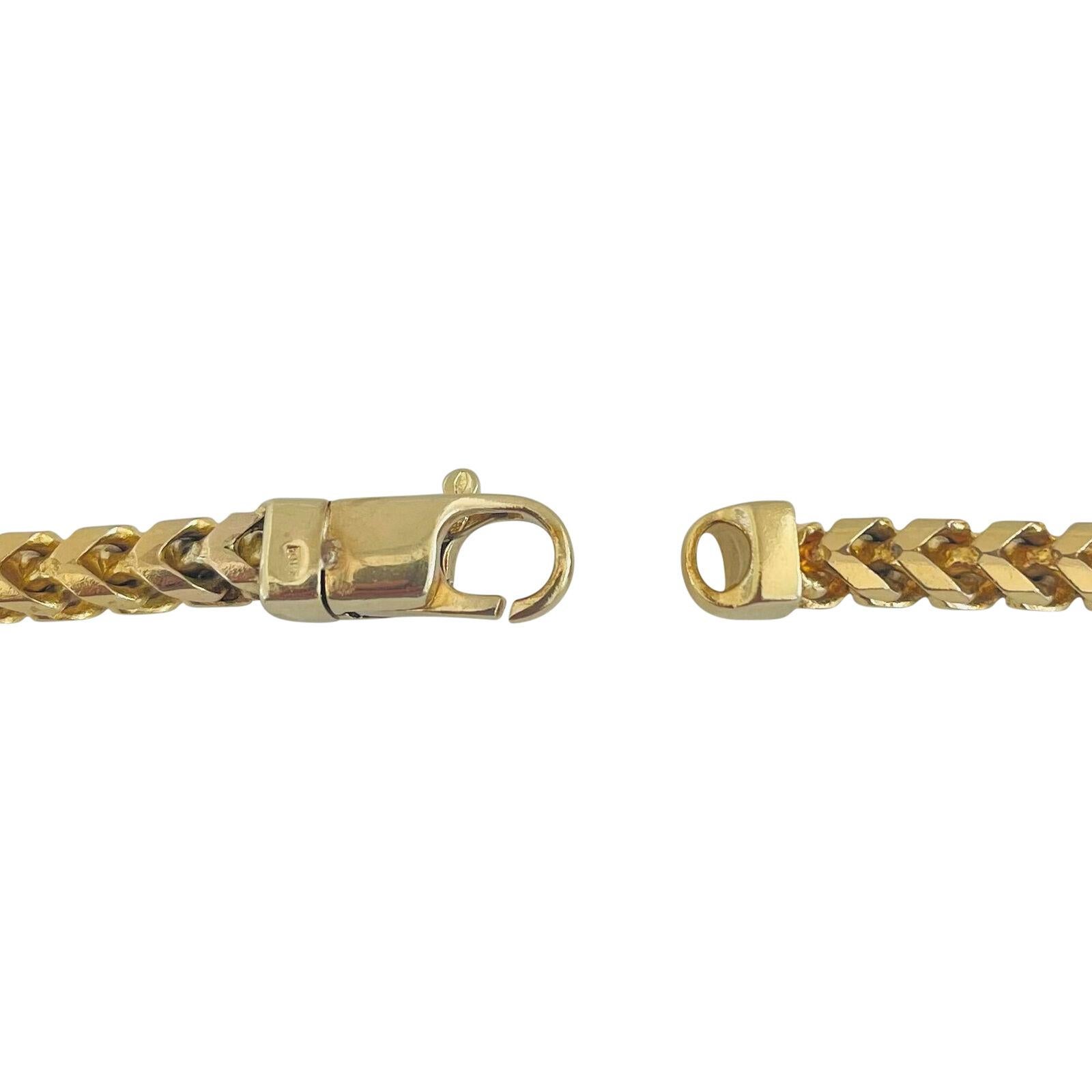 14 Karat Gelbgold Massives, schweres, quadratisches Franco-Gliedercollier 1