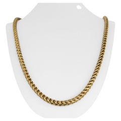 14 Karat Gelbgold Massives, schweres, quadratisches Franco-Gliedercollier