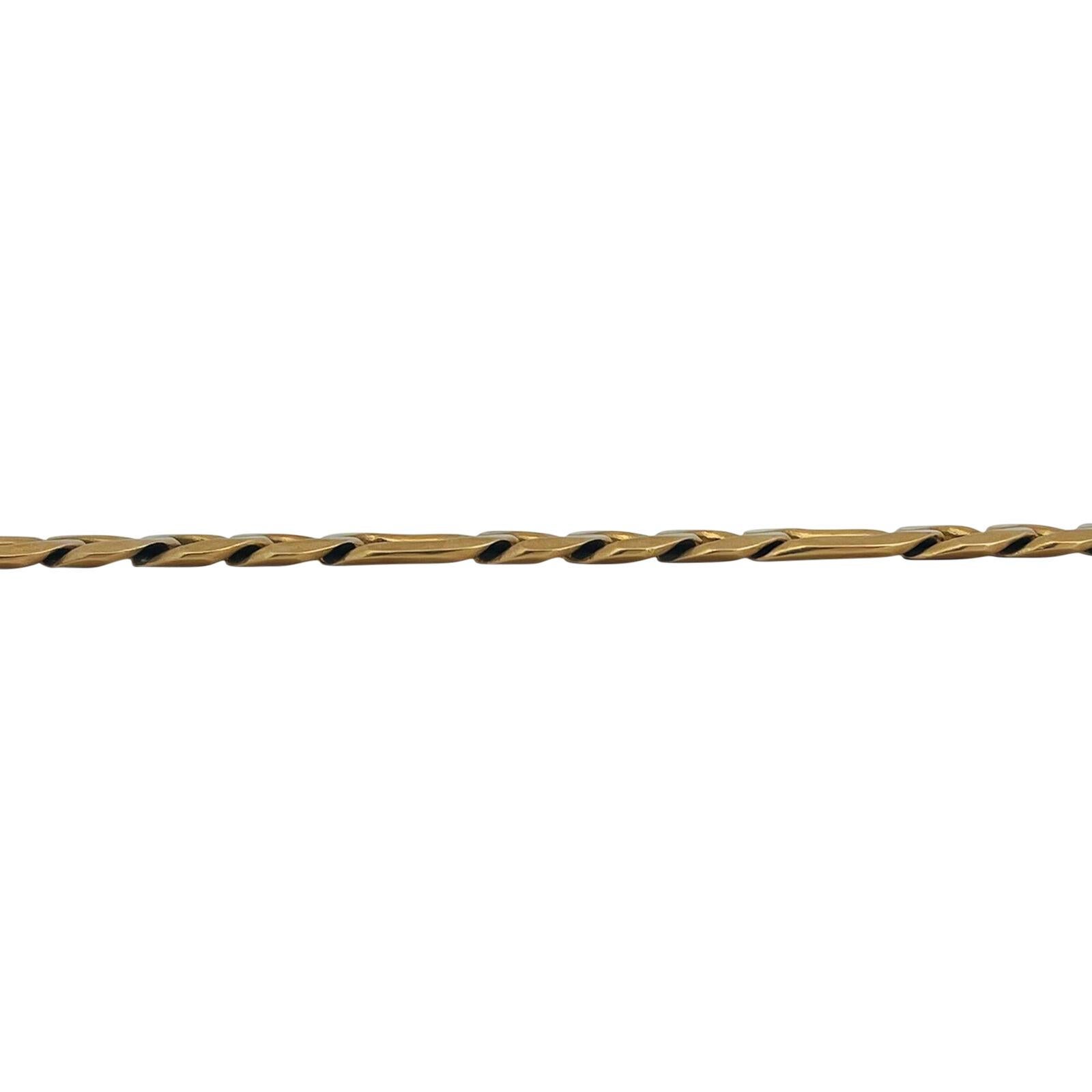 14 Karat Gelbgold Massives, schweres Vintage-Gliederarmband mit Figaro aus Italien im Zustand „Gut“ in Guilford, CT