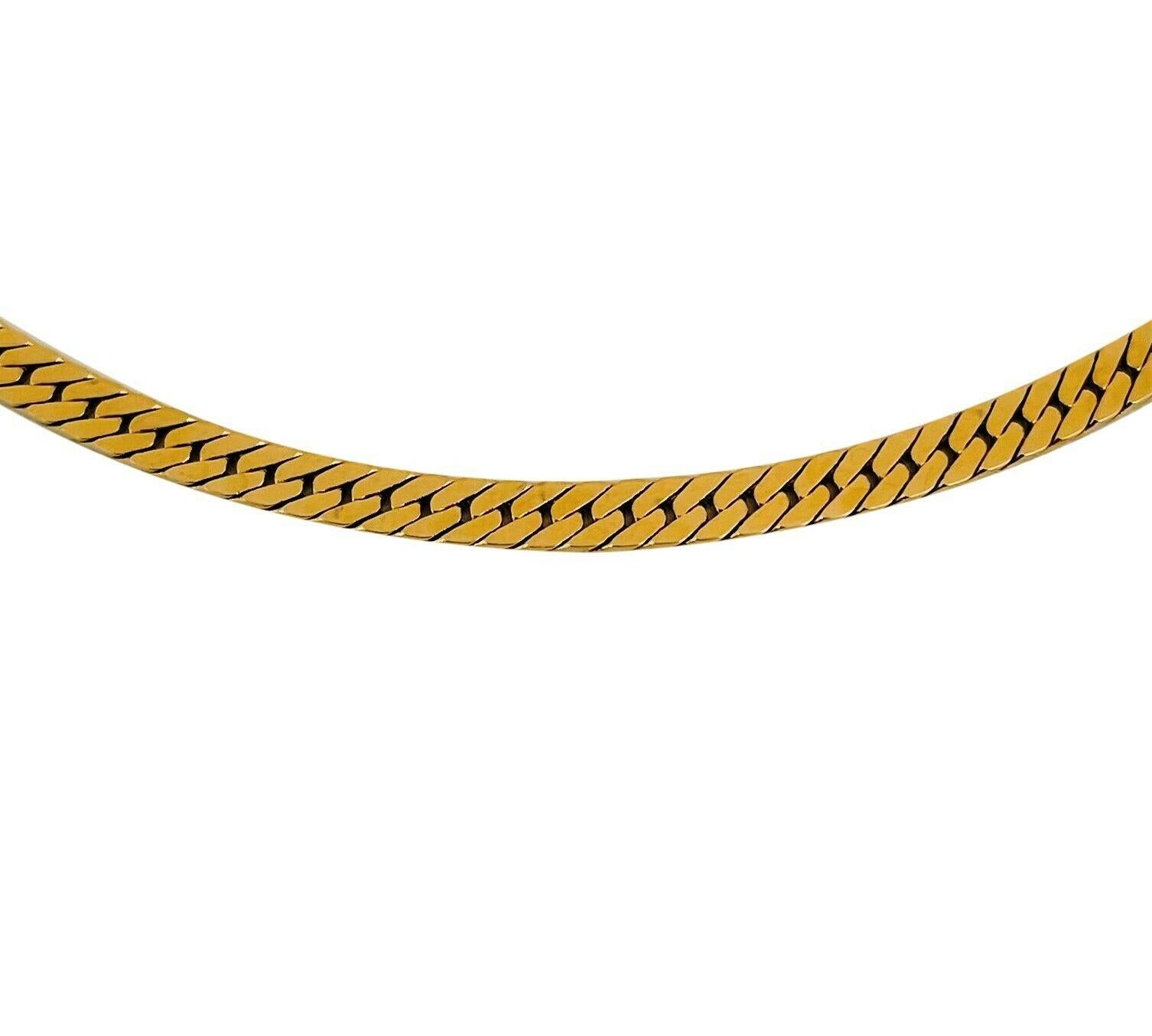 14 Karat Yellow Gold Solid Herringbone Link Chain Necklace In Good Condition In Guilford, CT