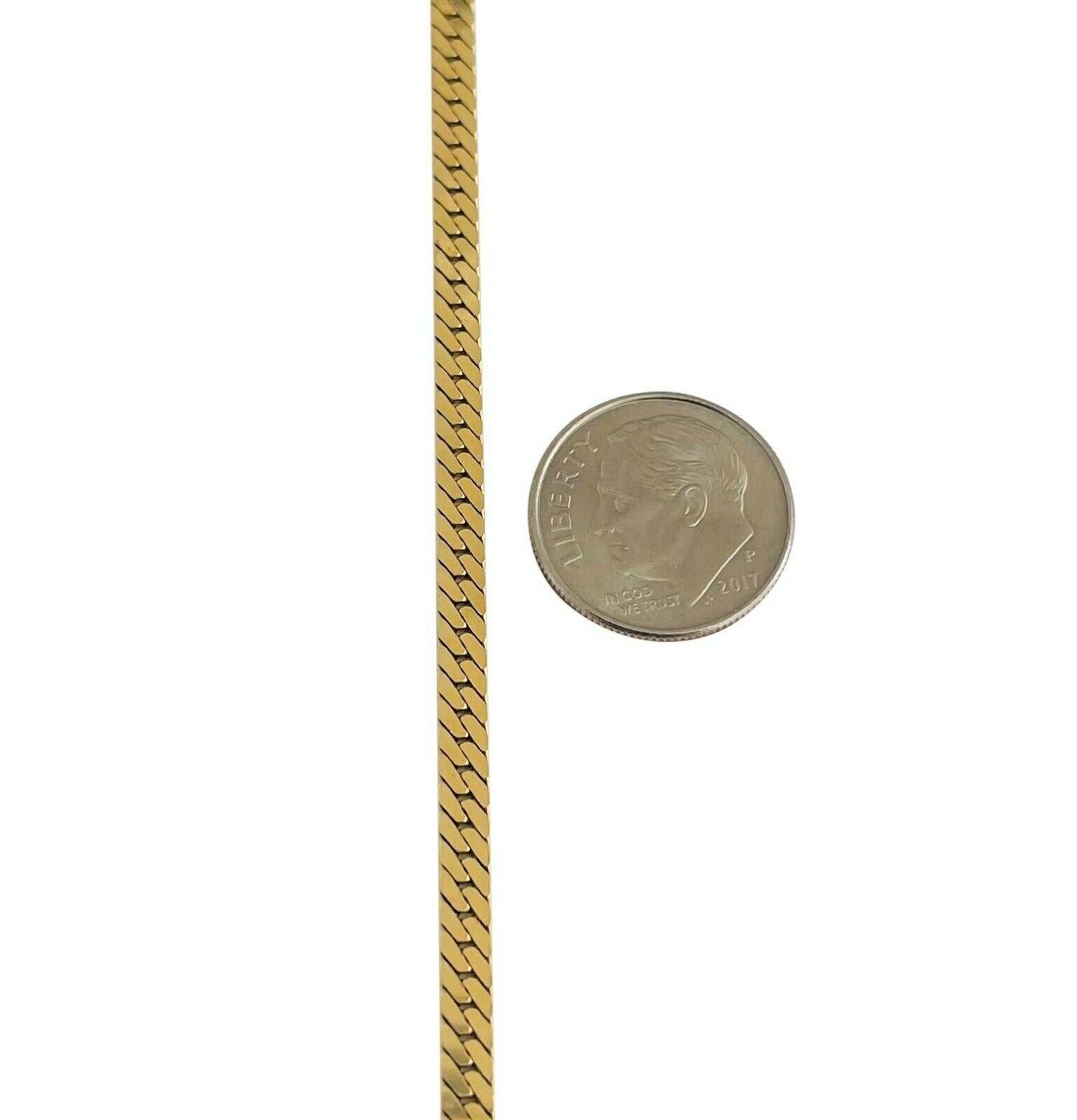 14 Karat Yellow Gold Solid Herringbone Link Chain Necklace 1