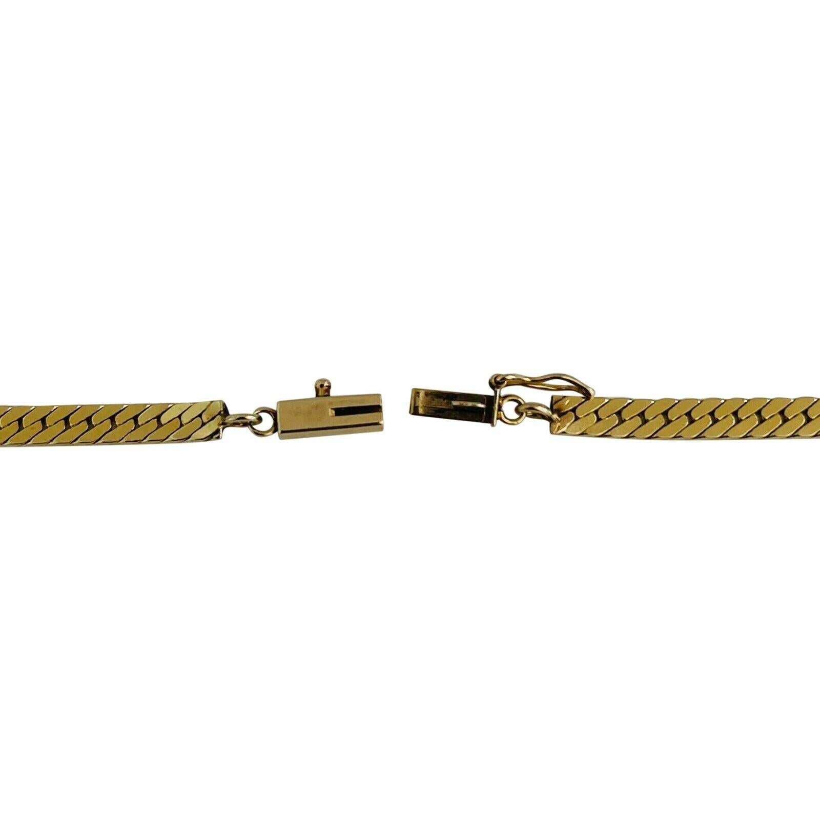 14 Karat Yellow Gold Solid Herringbone Link Chain Necklace 2