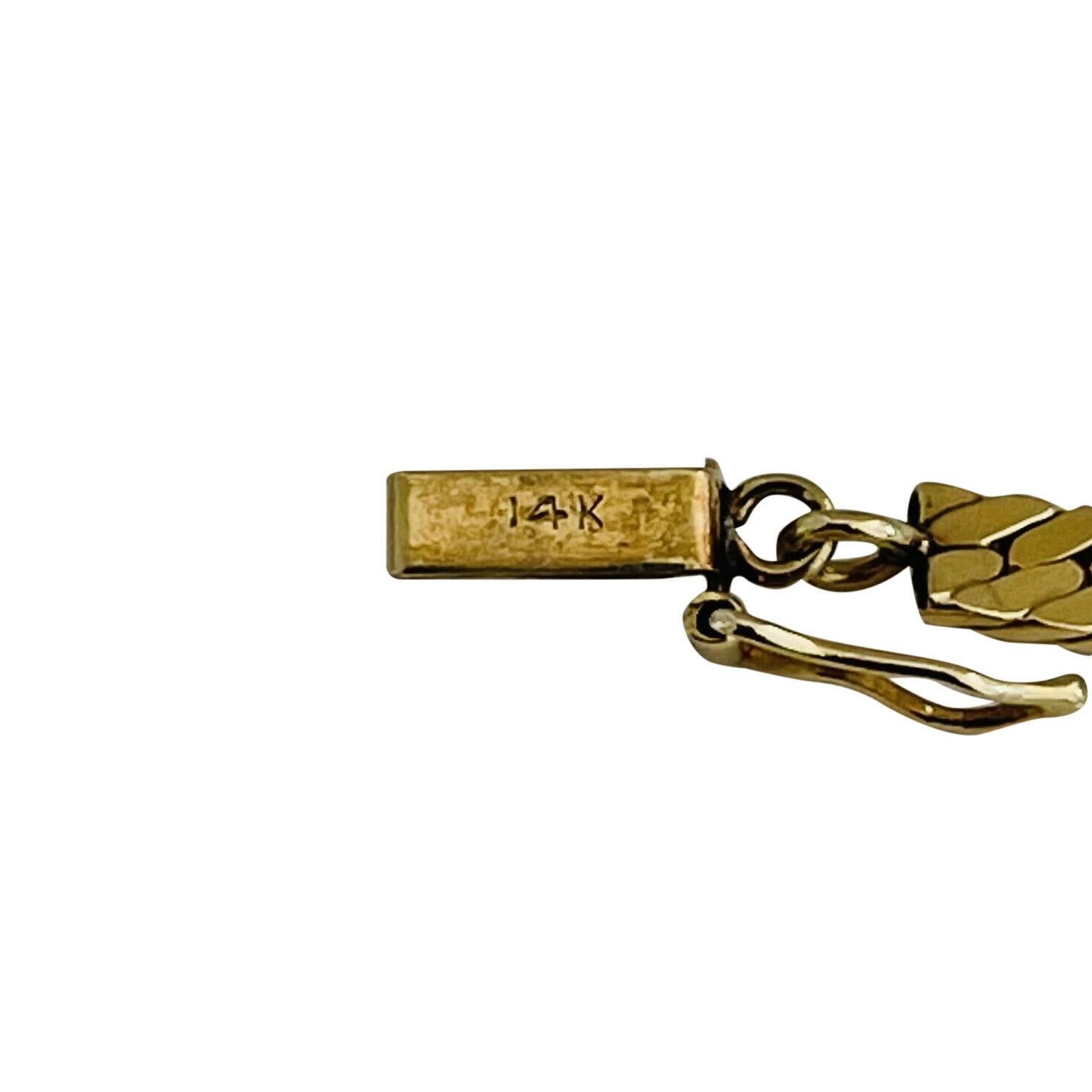14 Karat Yellow Gold Solid Herringbone Link Chain Necklace 3