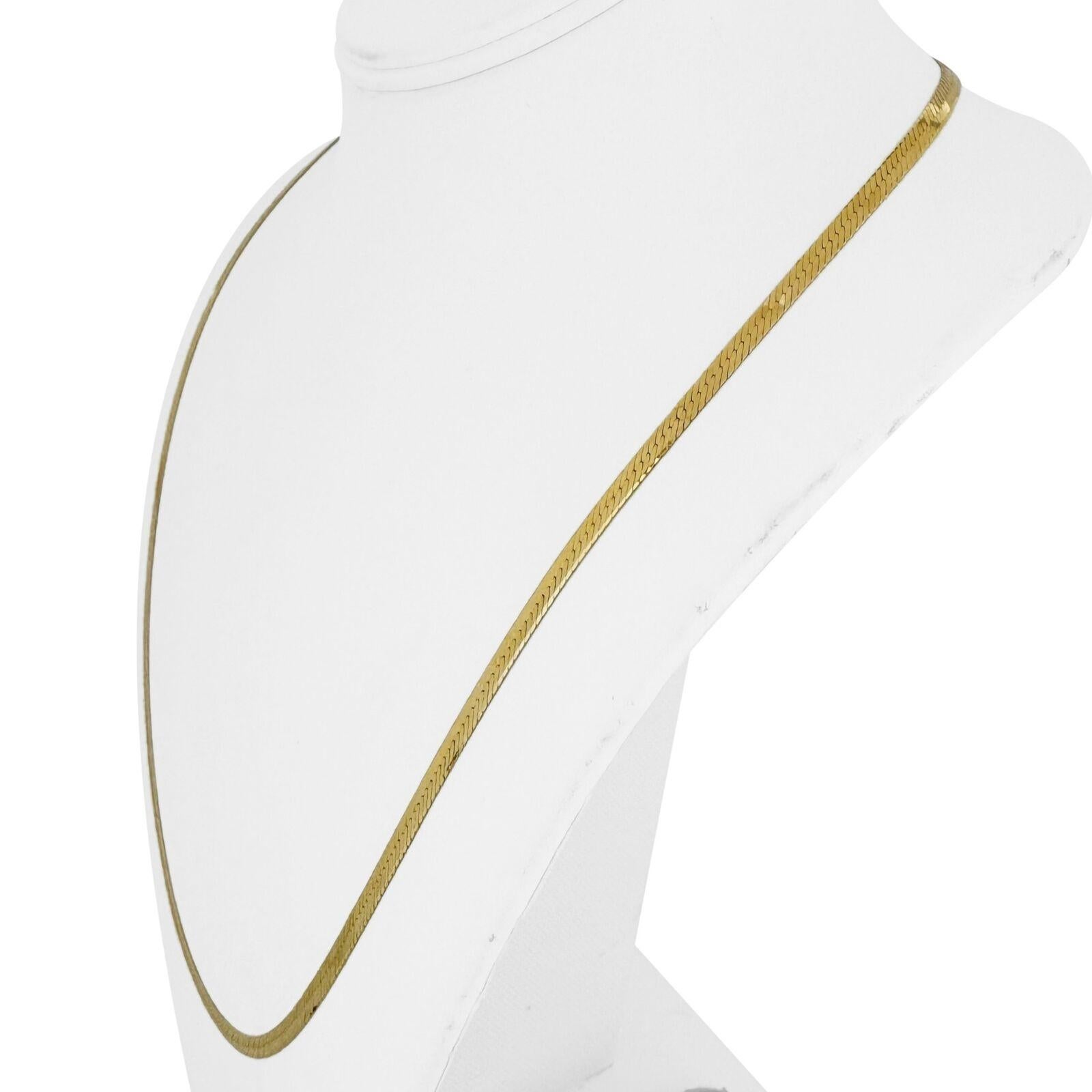 14k Gelbgold 10,1g solide 4mm Fischgrätengliederkette Halskette Italien 24