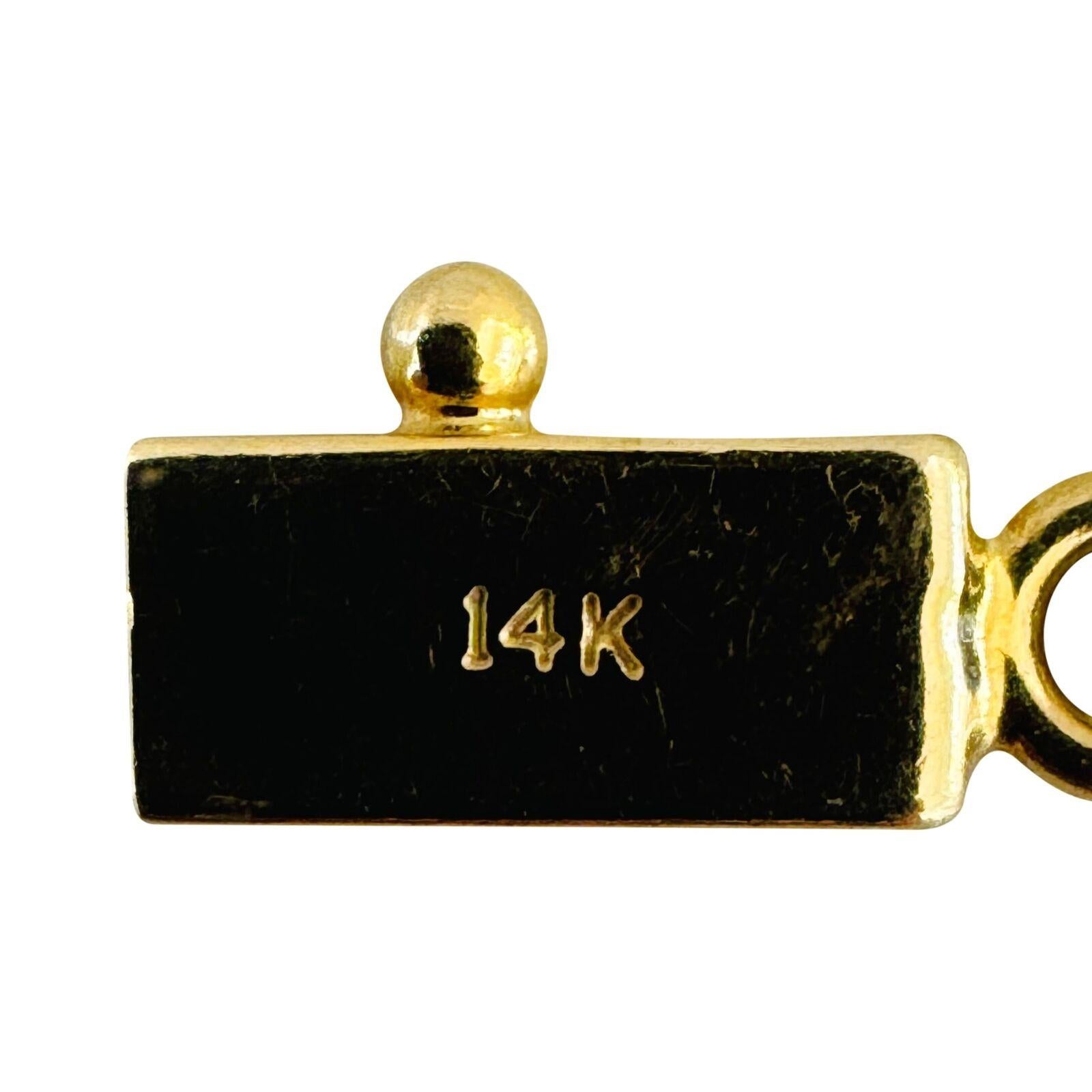 14 Karat Gelbgold Massiv Fischgräten Gliederkette Halskette Italien 3