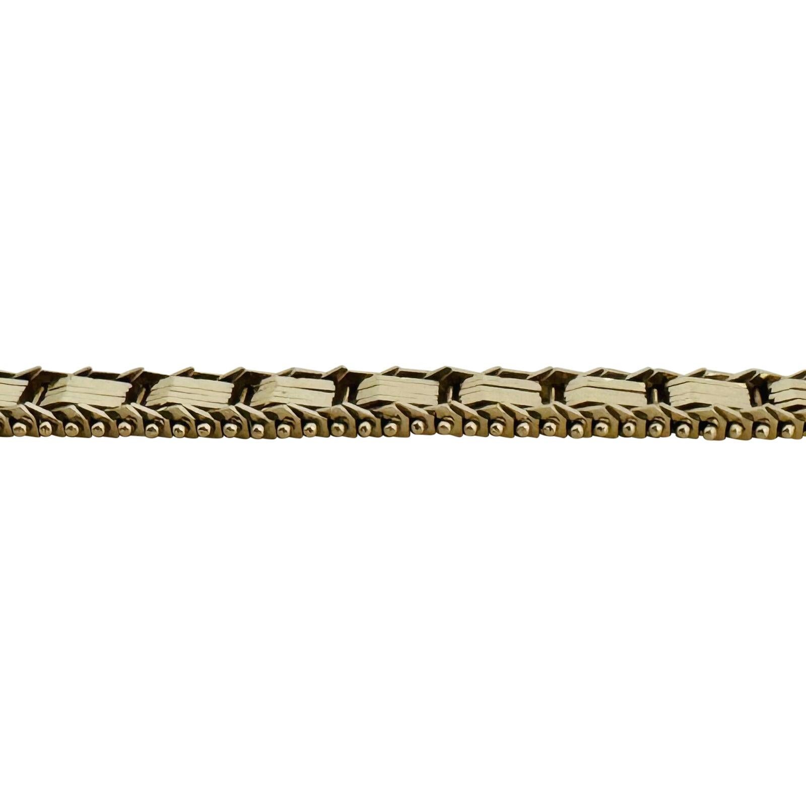 14 Karat Gelbgold Solid Imperial Gold Mirror Bar Link Armband im Zustand „Gut“ in Guilford, CT