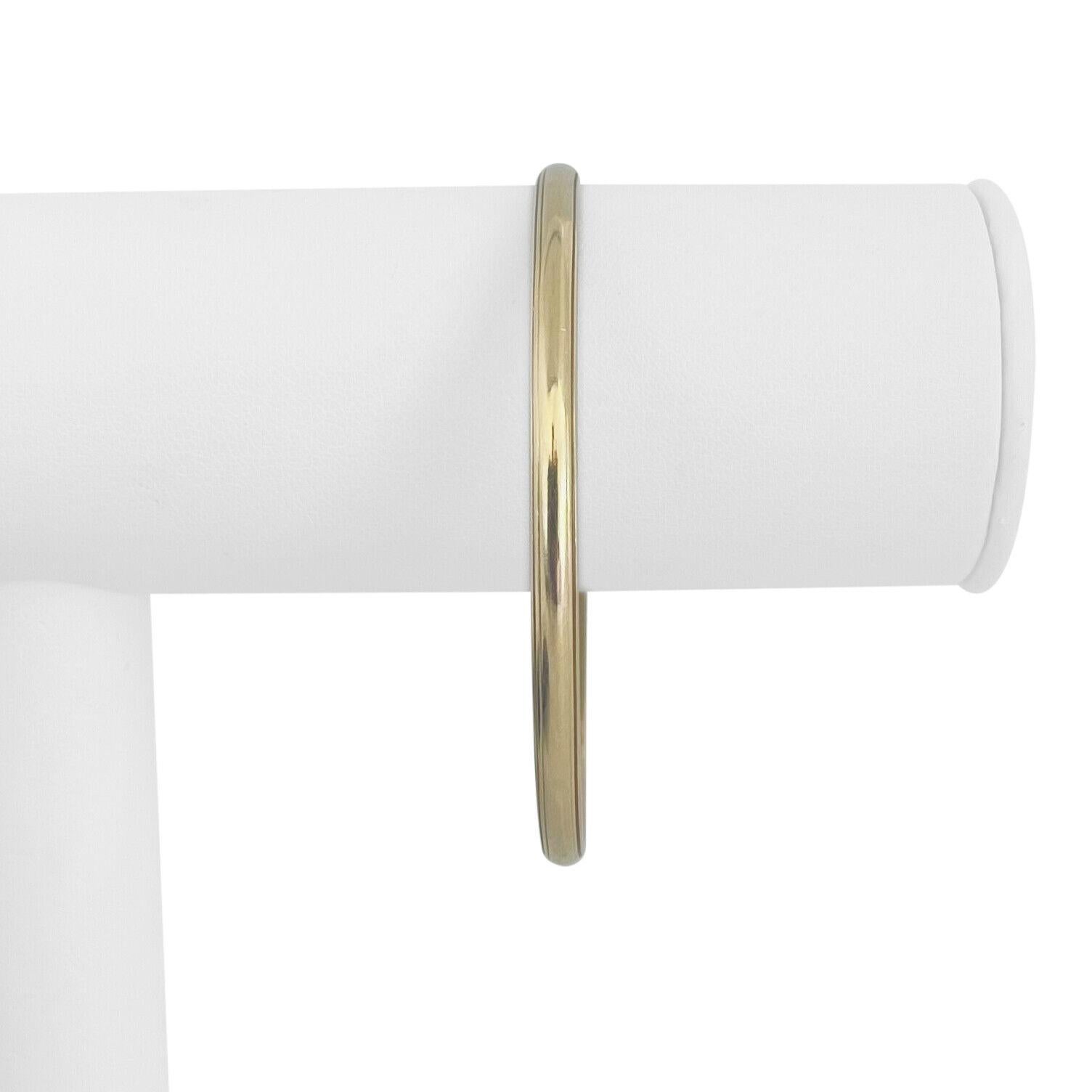 14k Gelbgold 19,3g solide Damen 4mm Armreif Armband 8