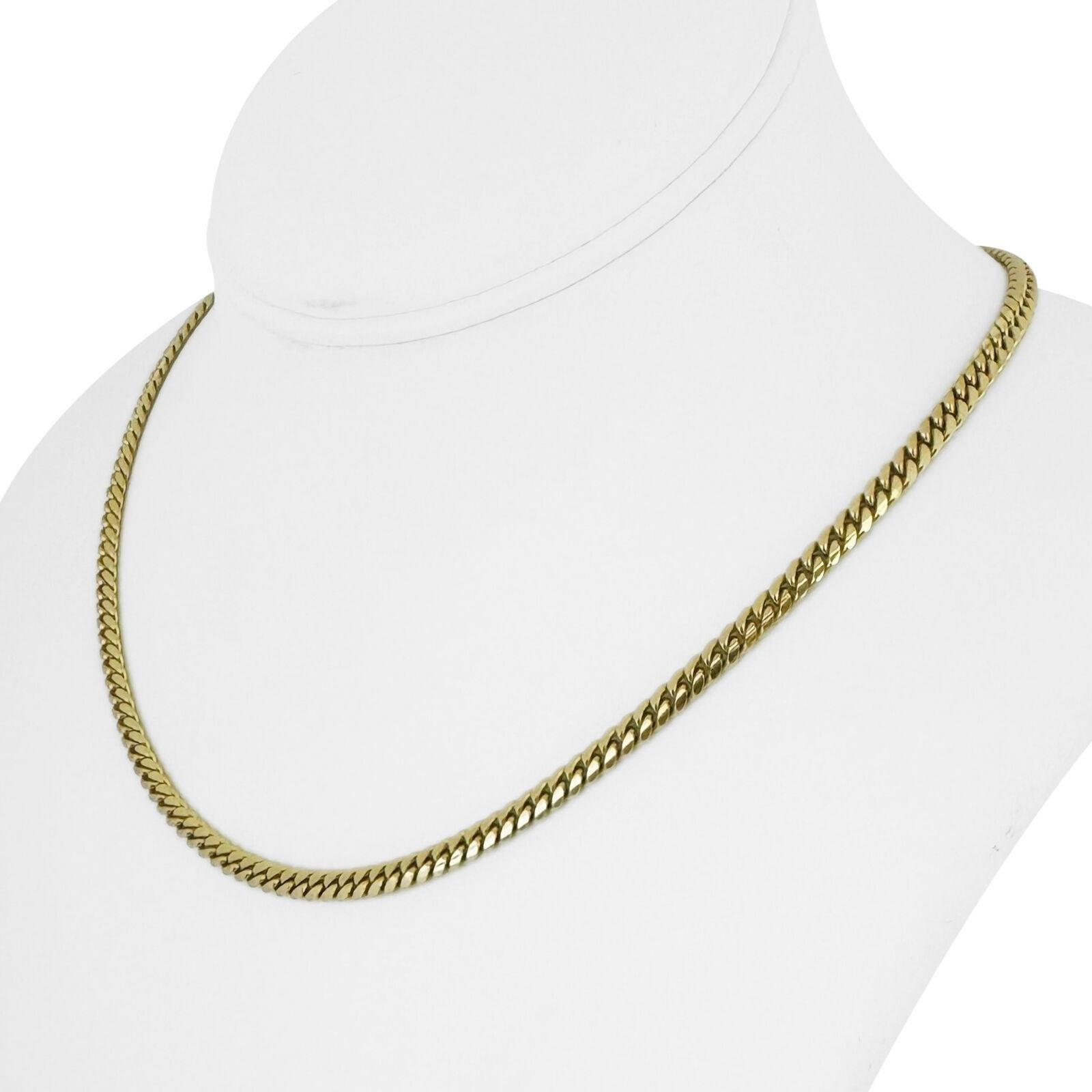 Collana a catena cubana in oro giallo 14k 22,2 g da donna solida 4 mm 17