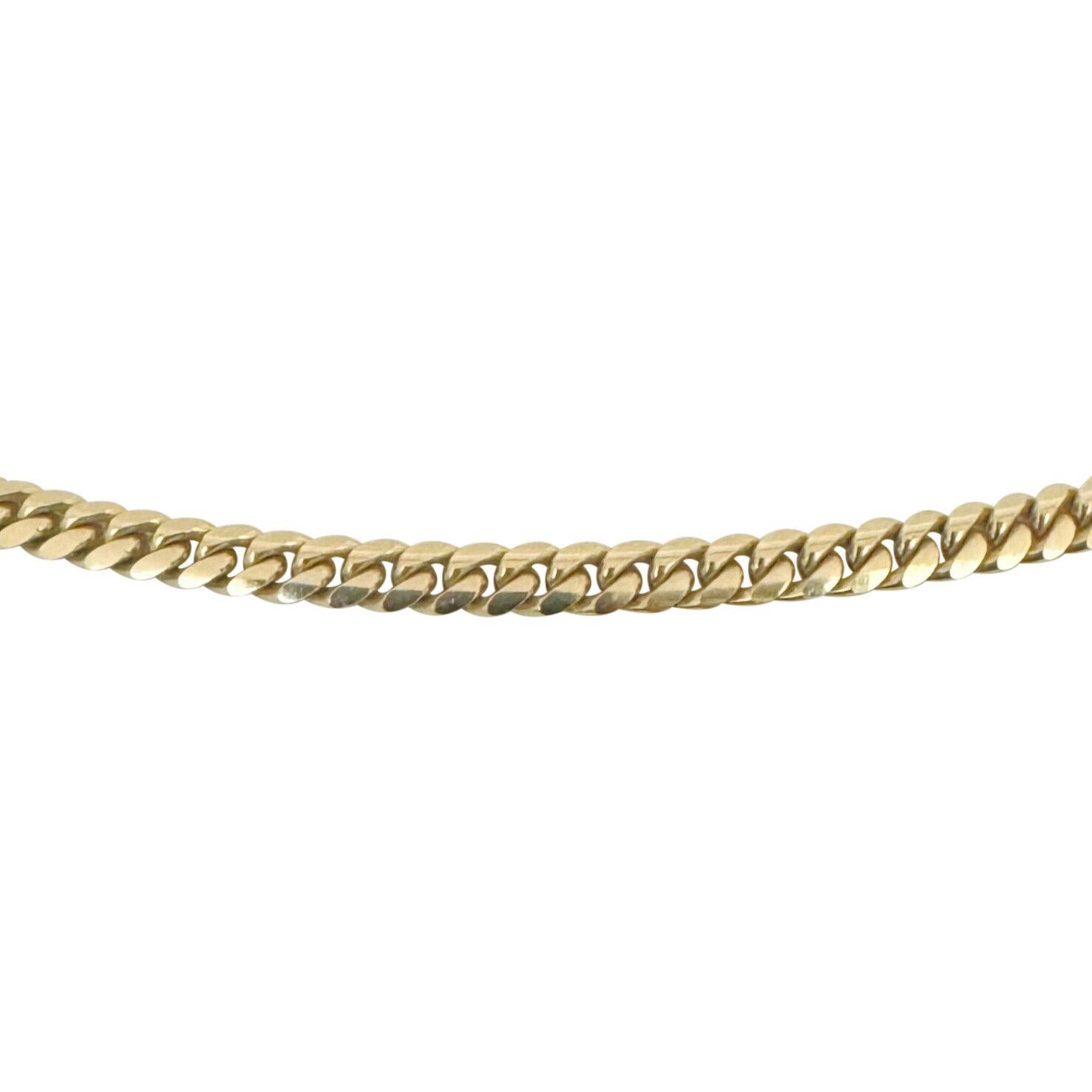 Collana a catena cubana da donna in oro giallo 14 carati massiccio In condizioni buone a Guilford, CT