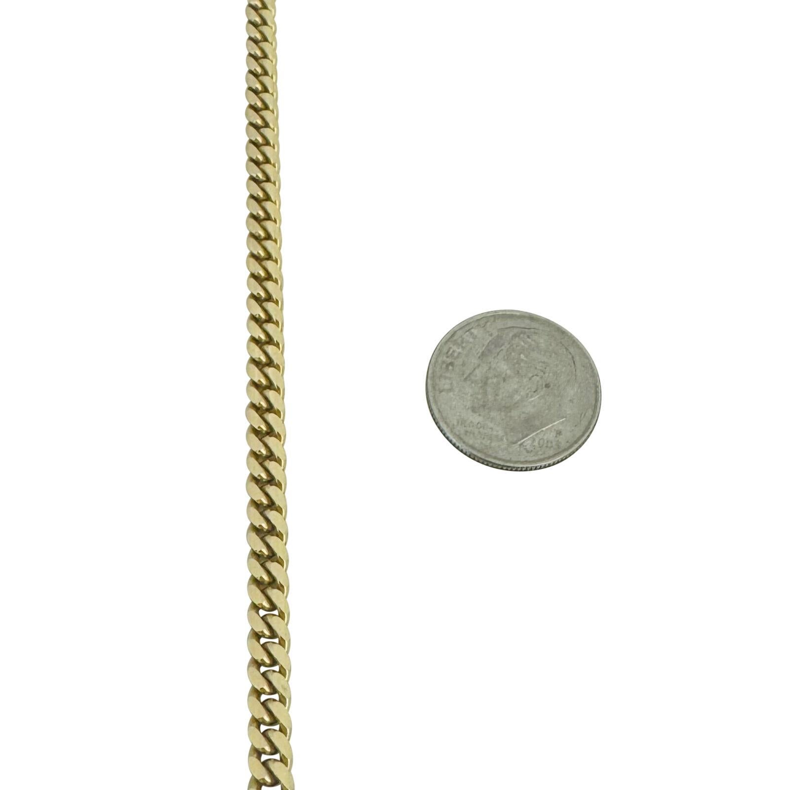 Collana a catena cubana da donna in oro giallo 14 carati massiccio 1