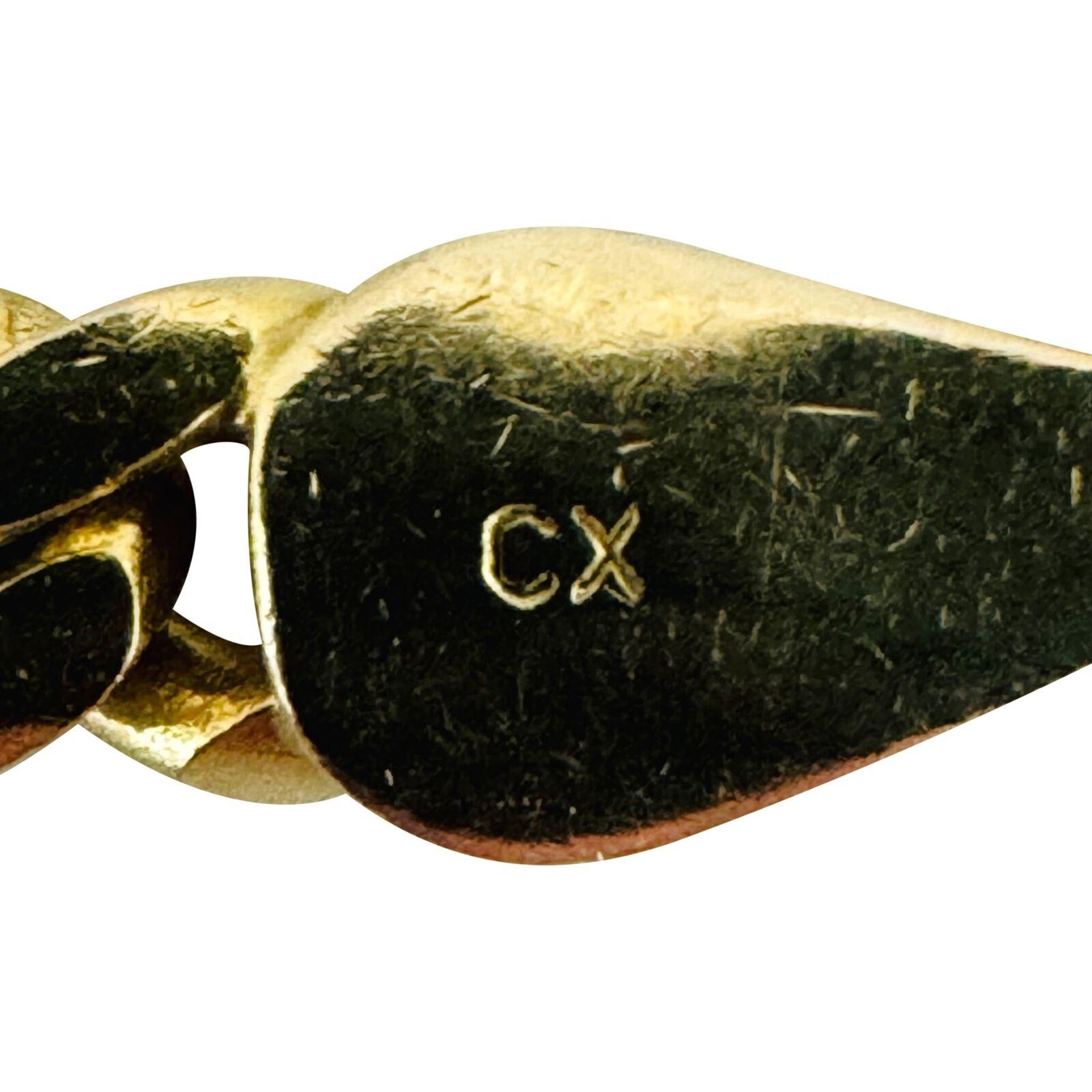 Collana a catena cubana da donna in oro giallo 14 carati massiccio 4
