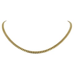 Collana a catena cubana da donna in oro giallo 14 carati massiccio