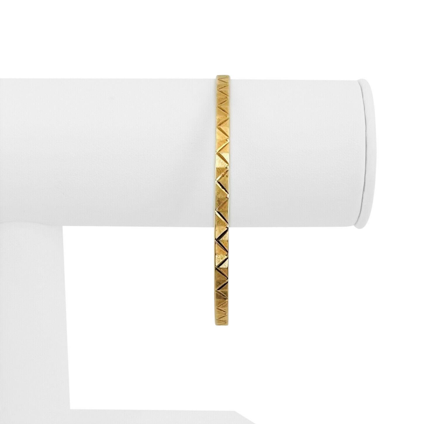 14k Gelbgold 9,5g solide Damen 3,5mm Diamantschliff Armreif Armband 8,25