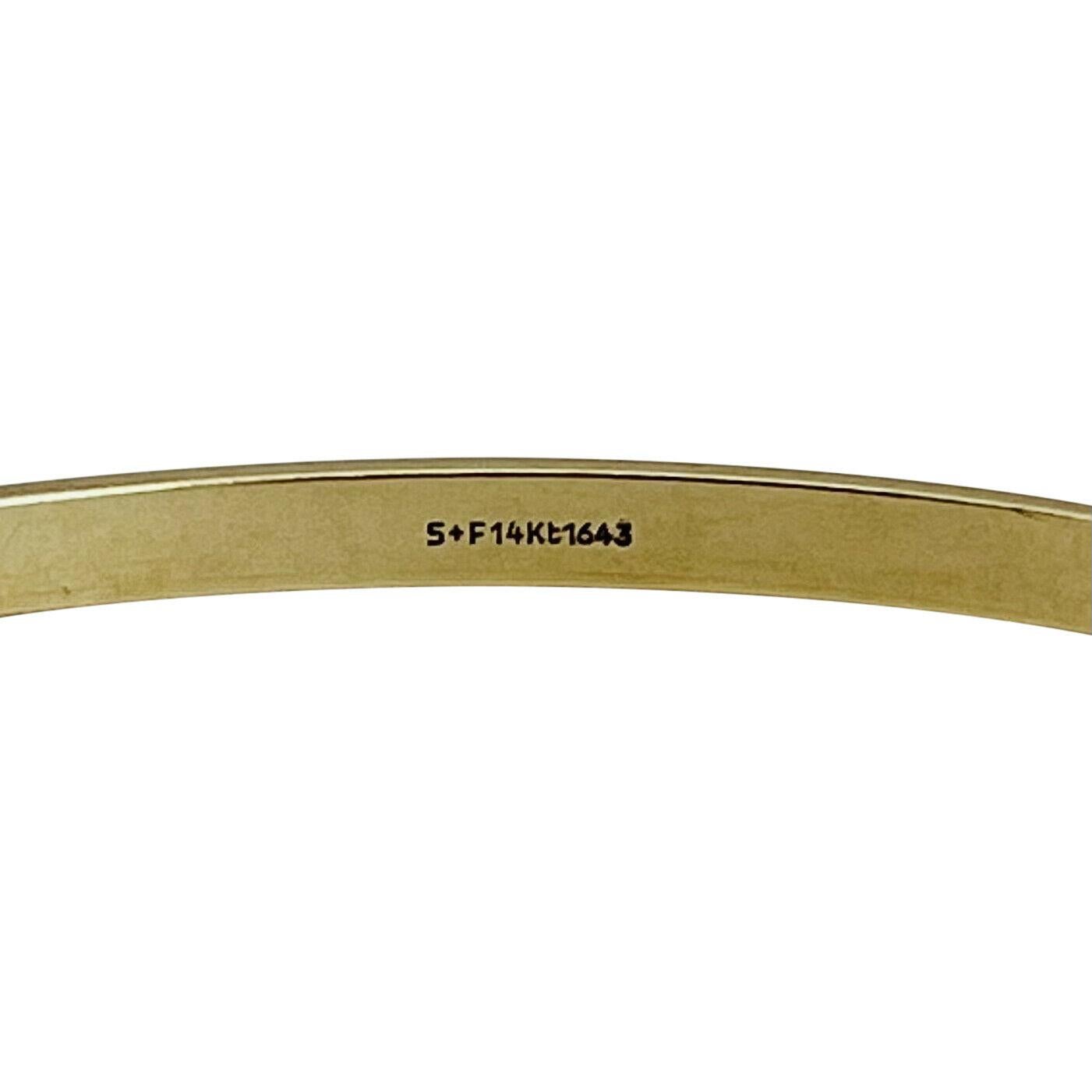 Armreif aus 14 Karat Gelbgold mit massivem Diamantschliff für Damen 1