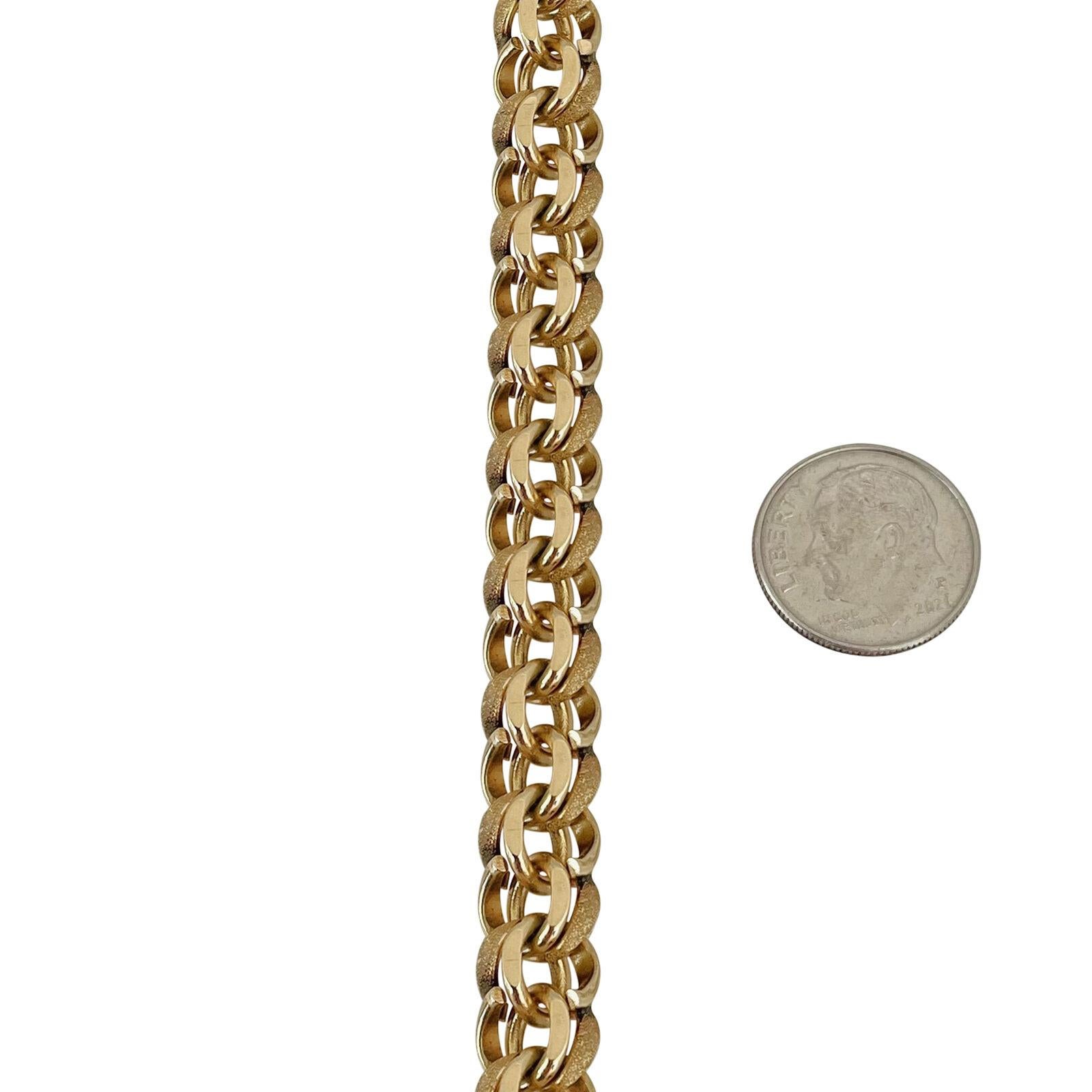 14 Karat Gelbgold massives Damen-Doppelkreis-Gliederarmband 1