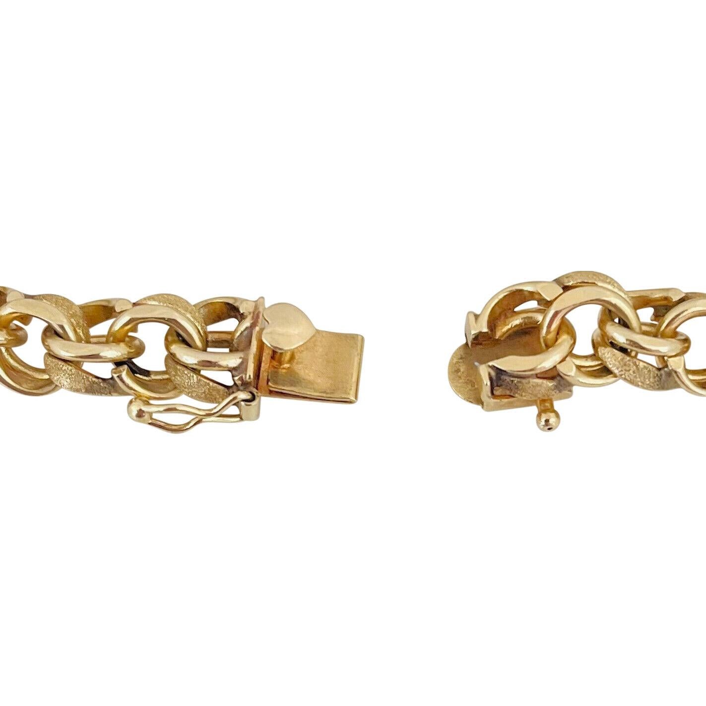 14 Karat Gelbgold massives Damen-Doppelkreis-Gliederarmband 2