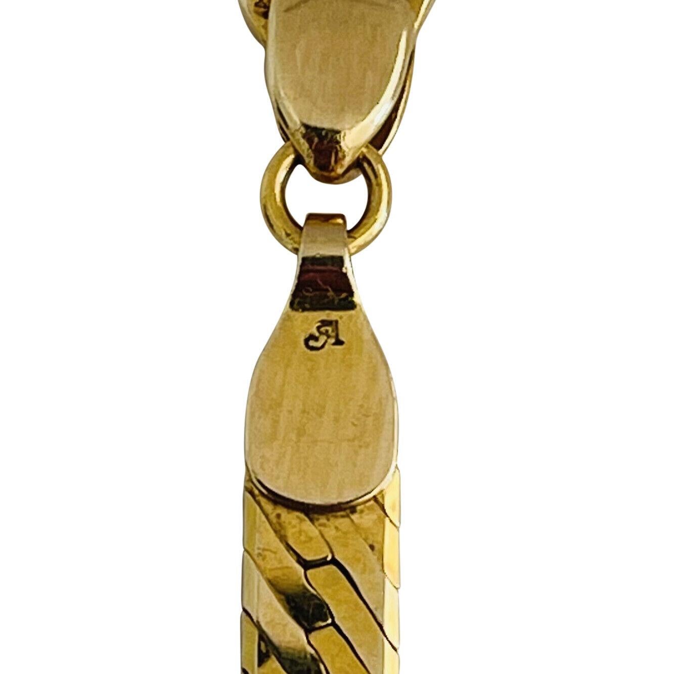 14 Karat Yellow Gold Solid Ladies Herringbone Link Chain Necklace 3
